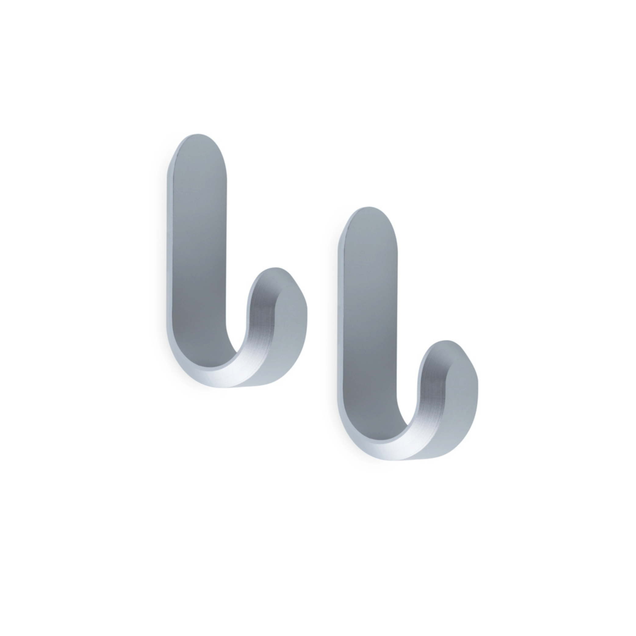 CURVE matte silver hanger set