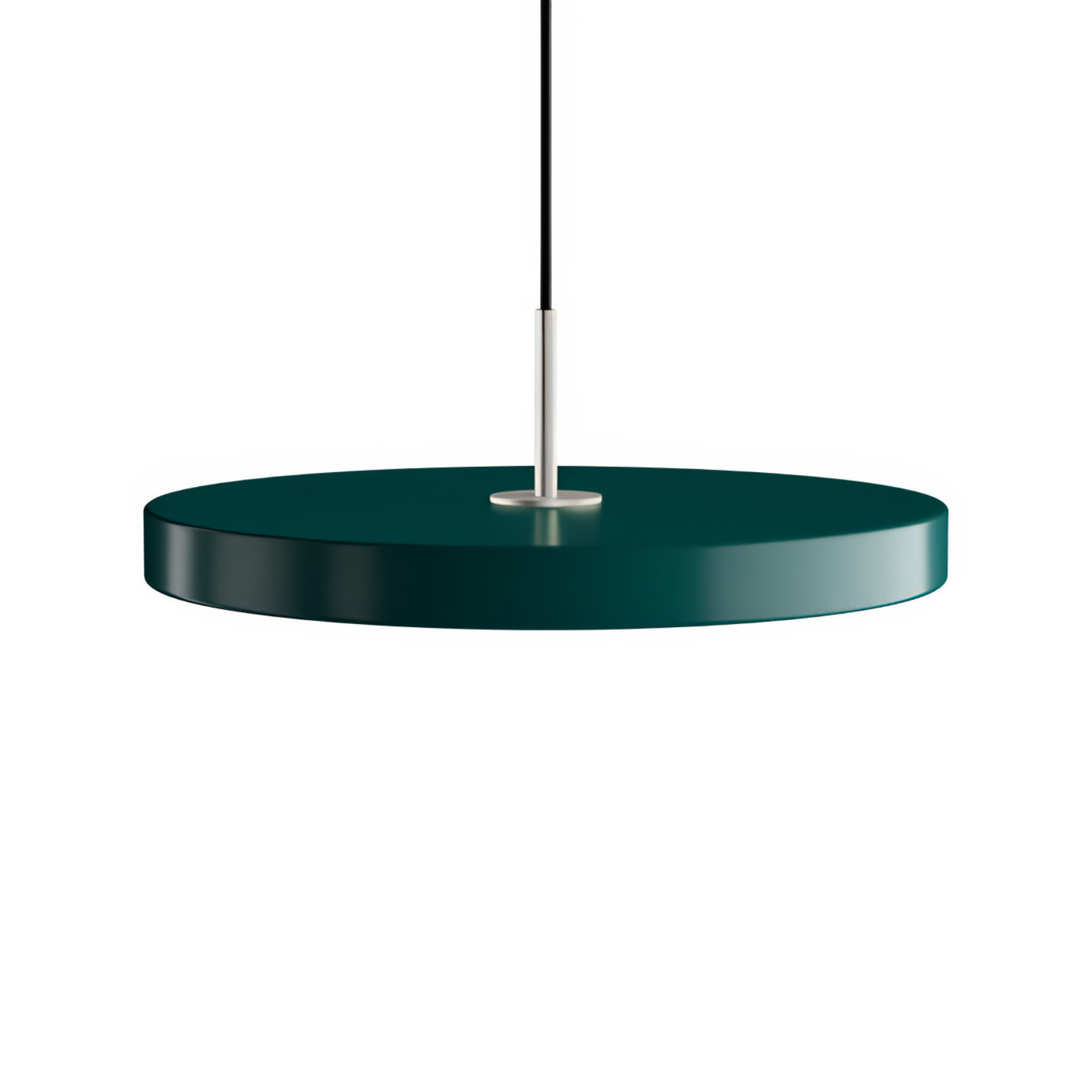 ASTERIA PLUS pendant lamp in dark green with silver insert