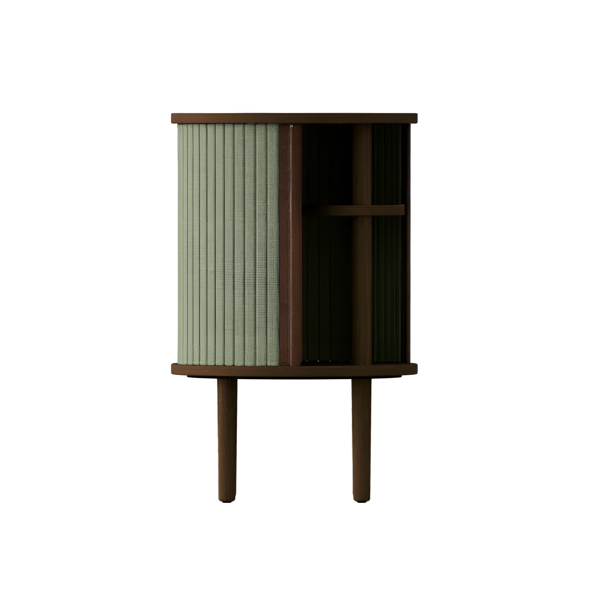 AUDACIOUS green side table with dark oak
