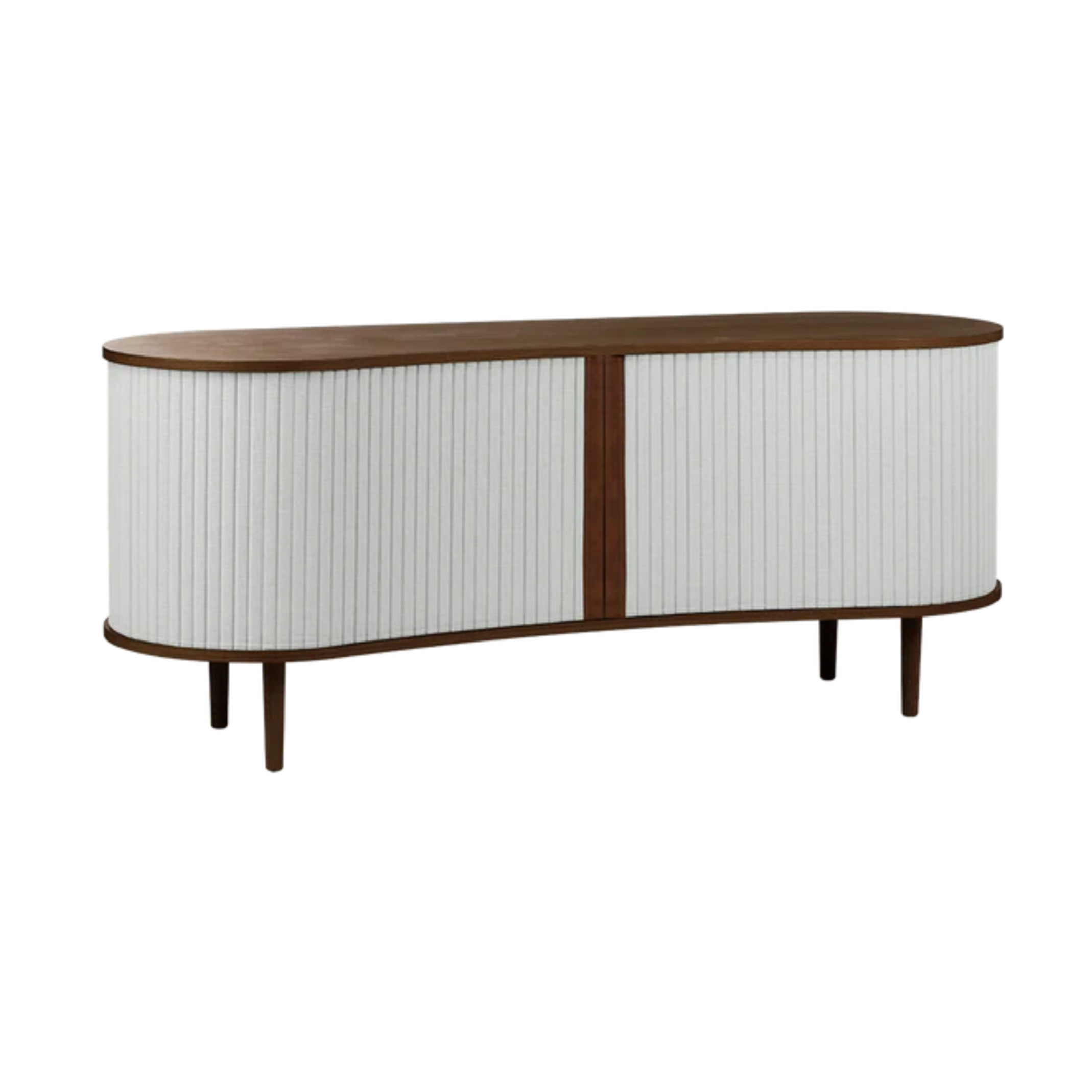 AUDACIOUS RTV Cabinet broken white with dark oak base