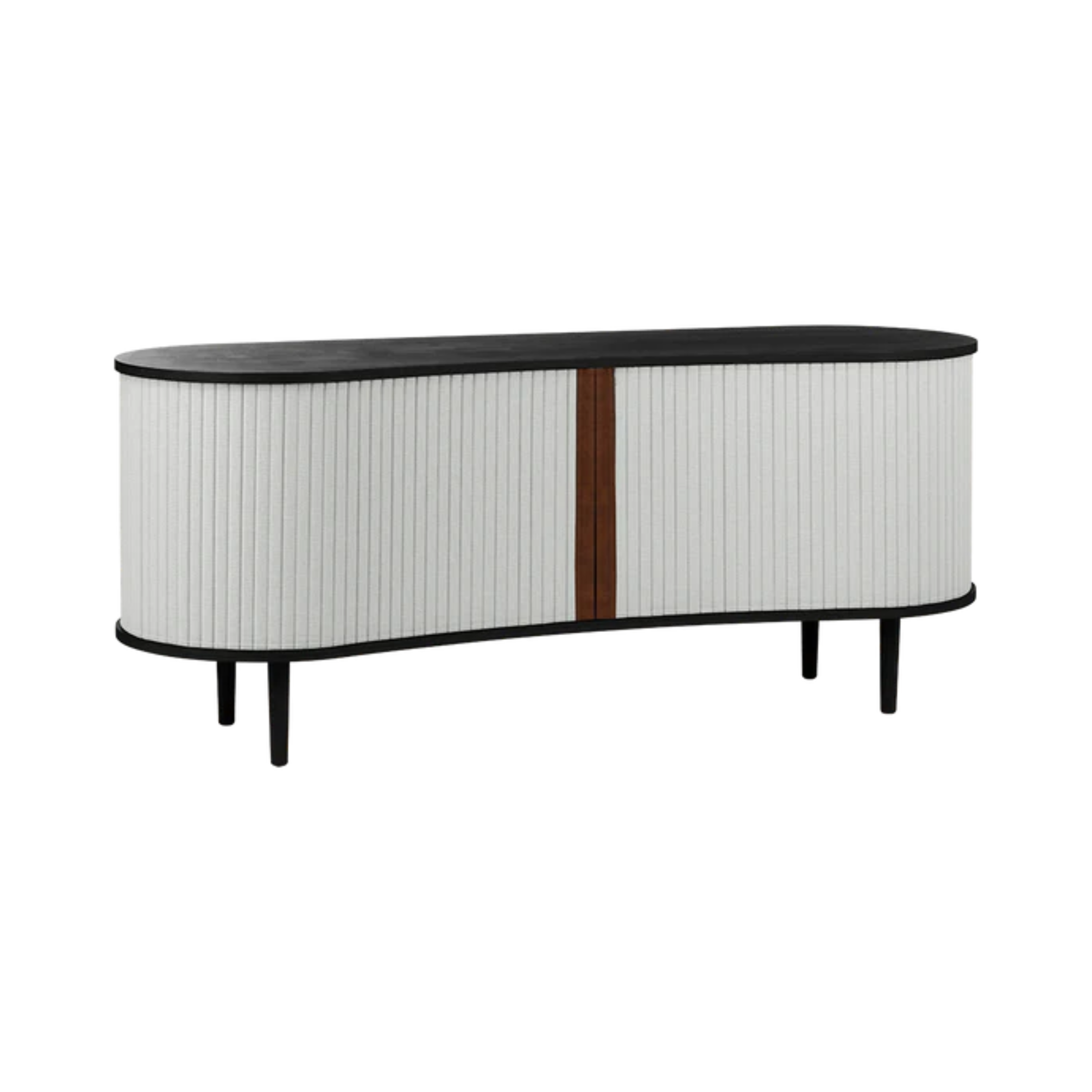 AUDACIOUS RTV Cabinet broken white with black base