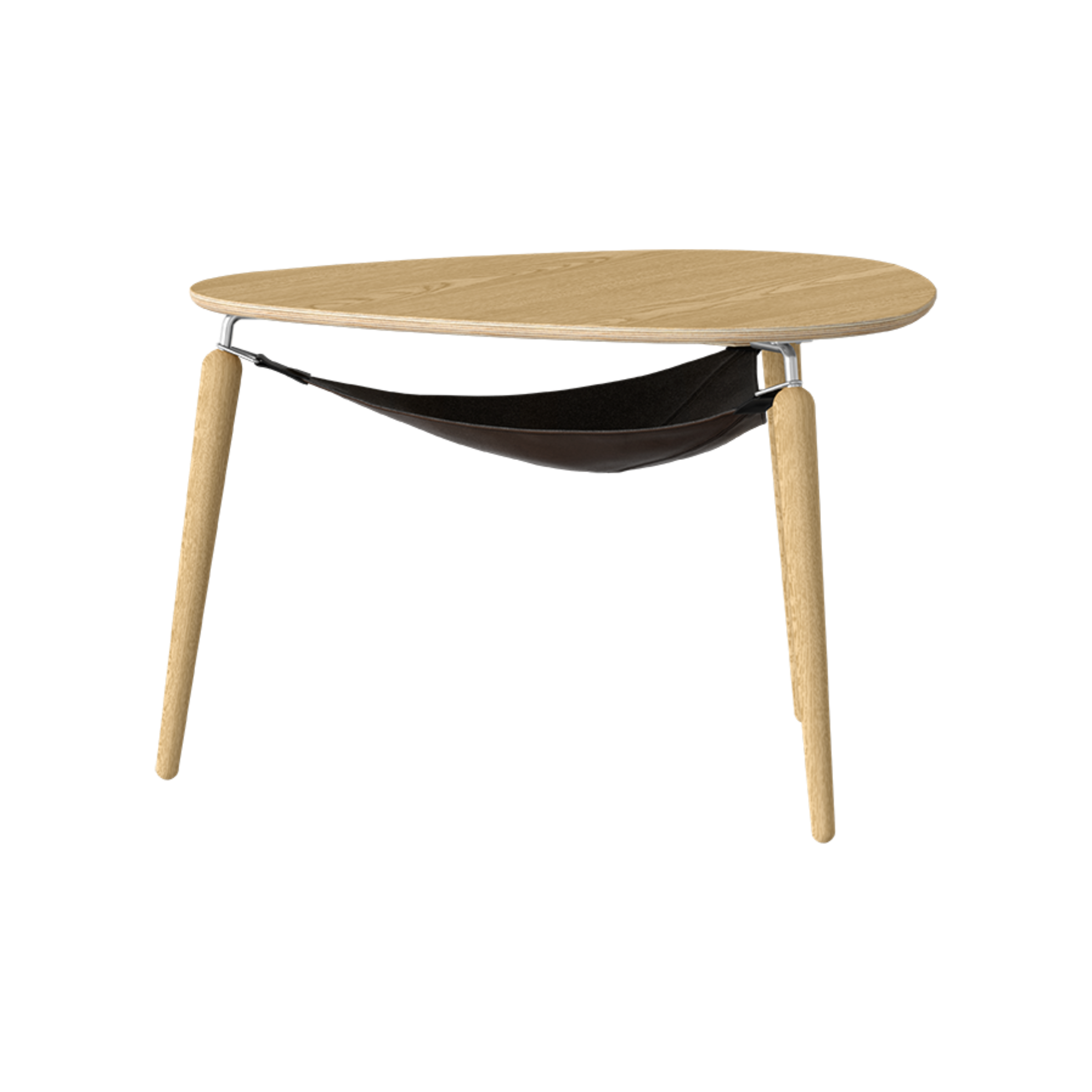 Kávový stolík HANG OUT dub so striebornými podperami