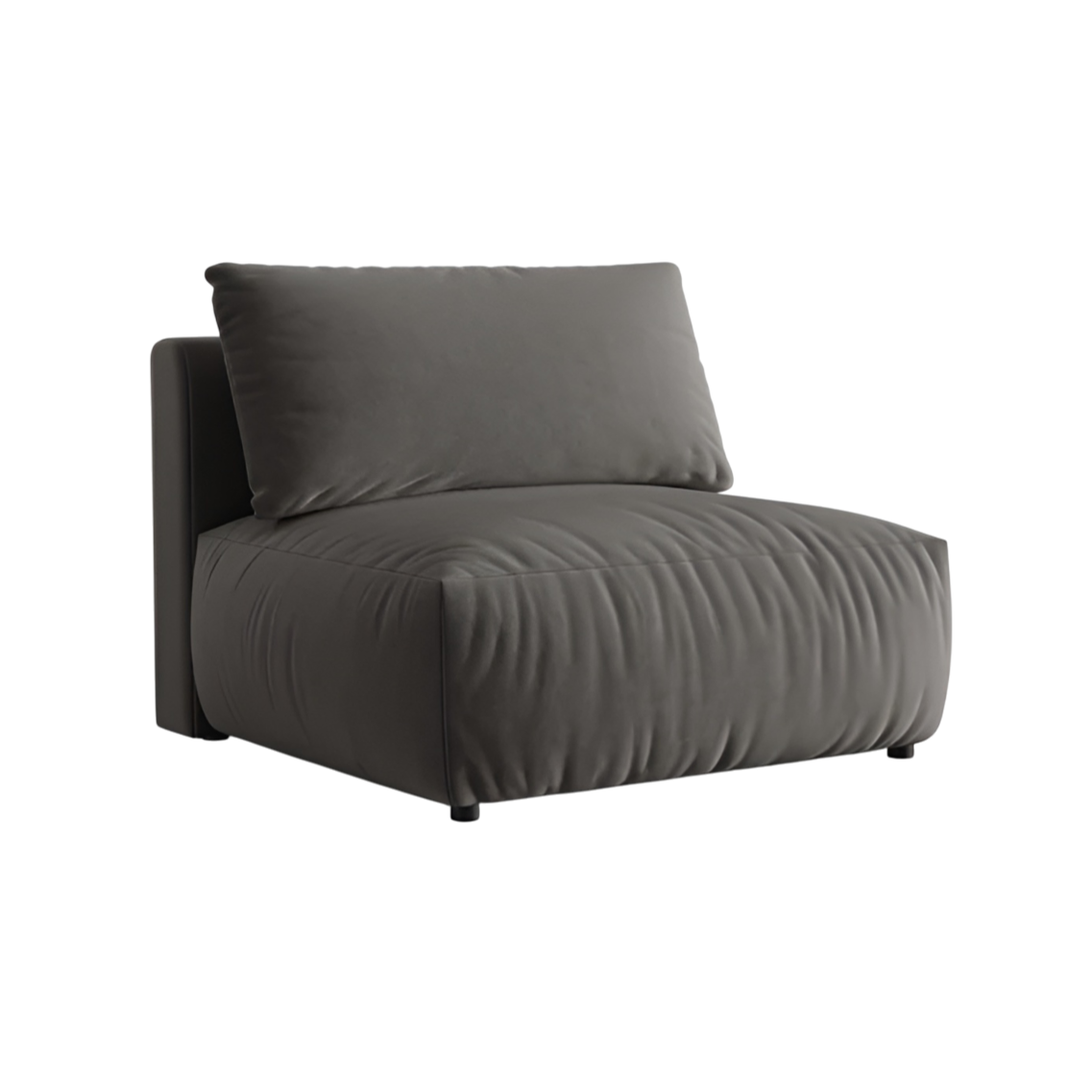 Velvet modular sofa CHRIS - wide central element dark gray