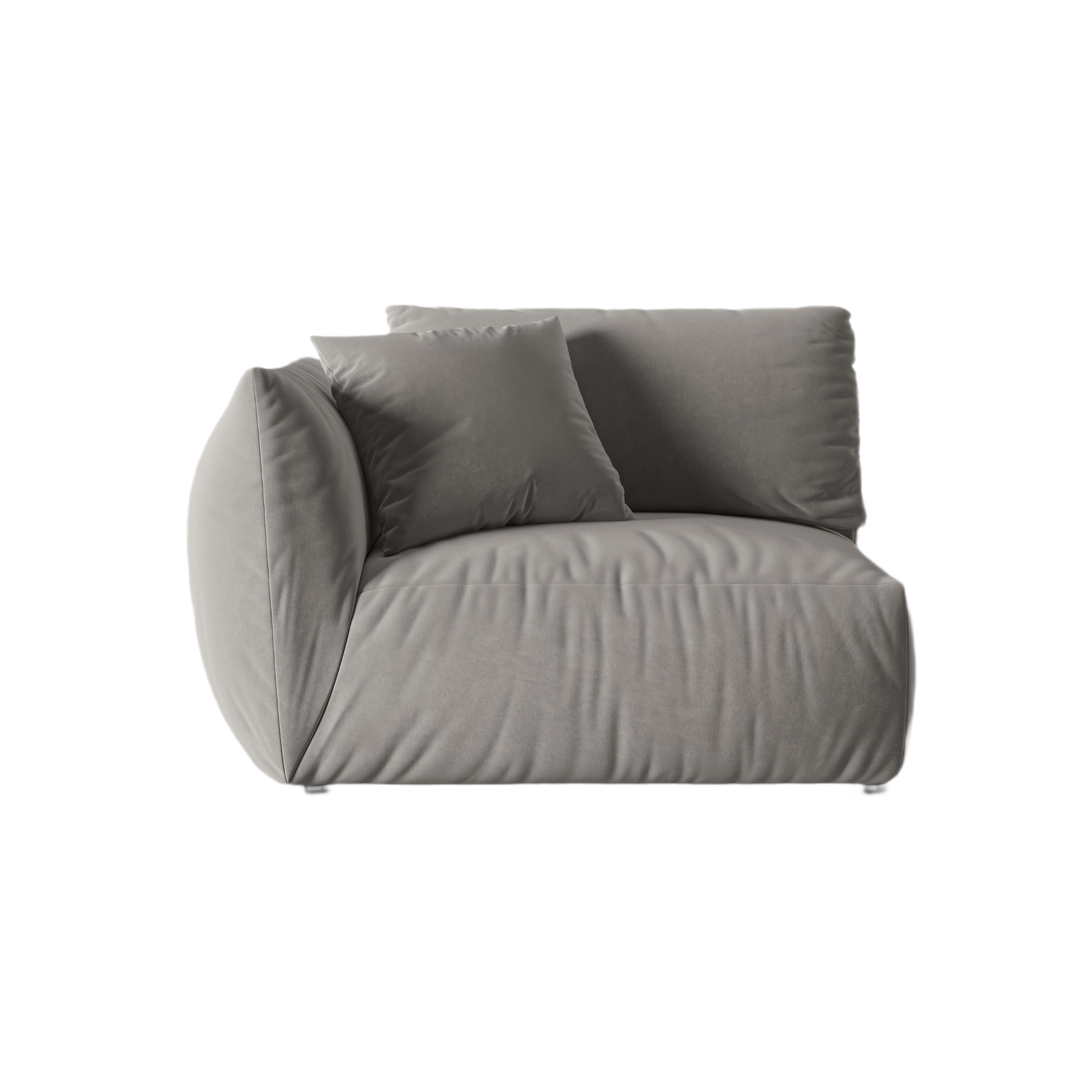 CHRIS velvet modular sofa - wide left element gray