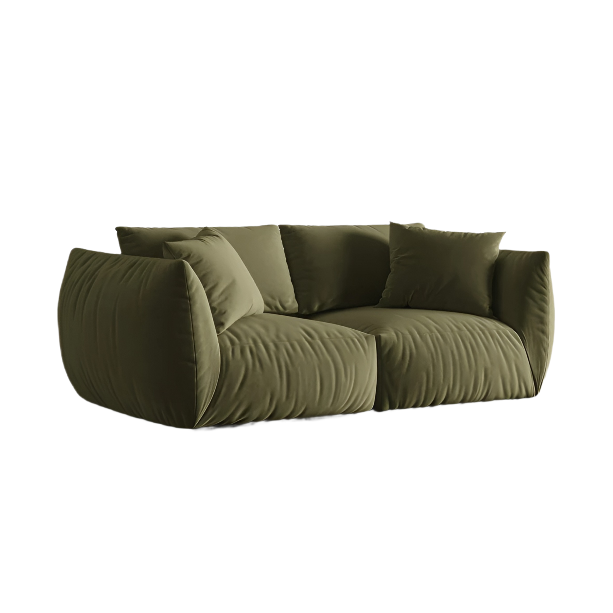 Sofa z jemného zamatového materiálu 3-miestna CHRIS svetlozelená