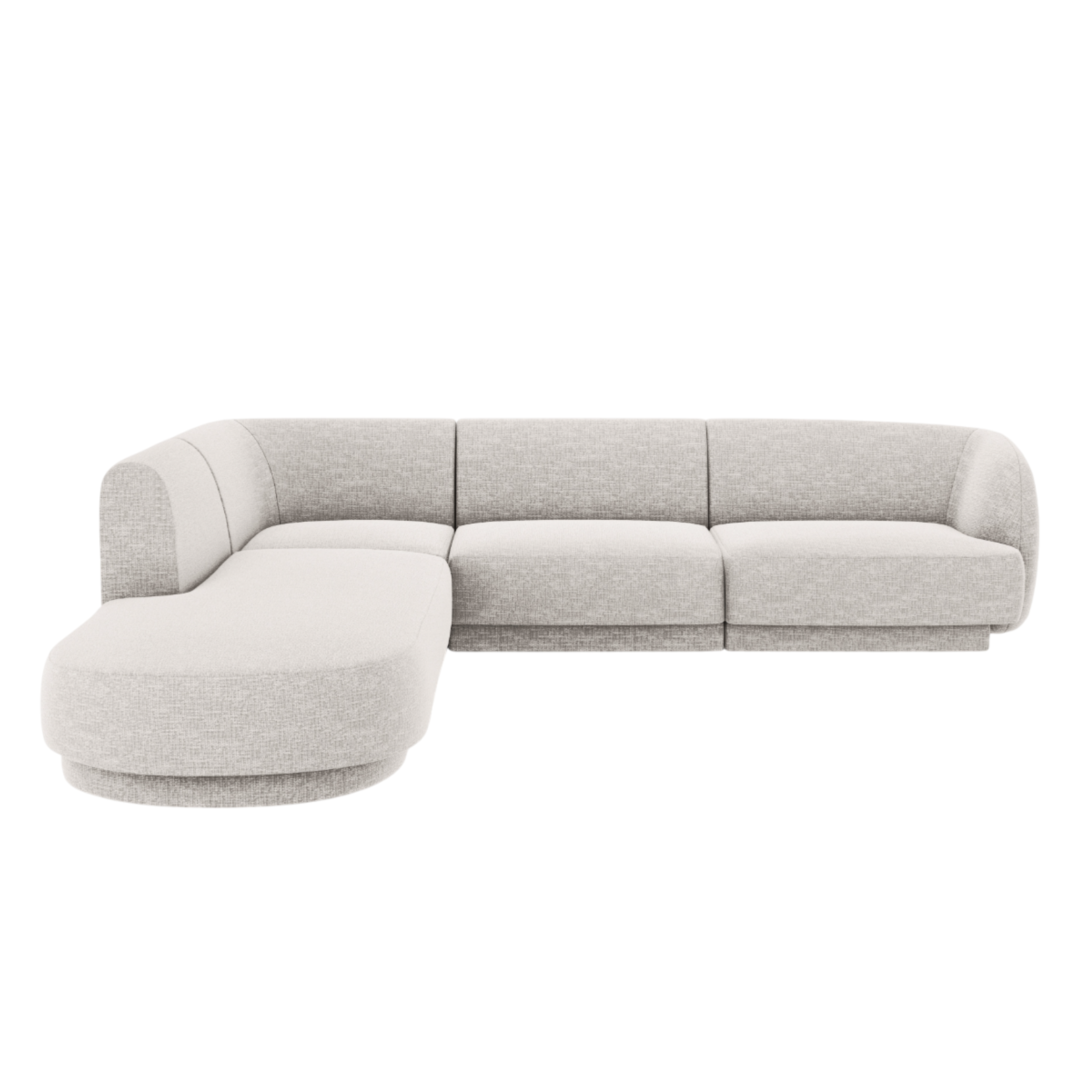 Left-sided corner sofa for 6 people MILEY gray chenille
