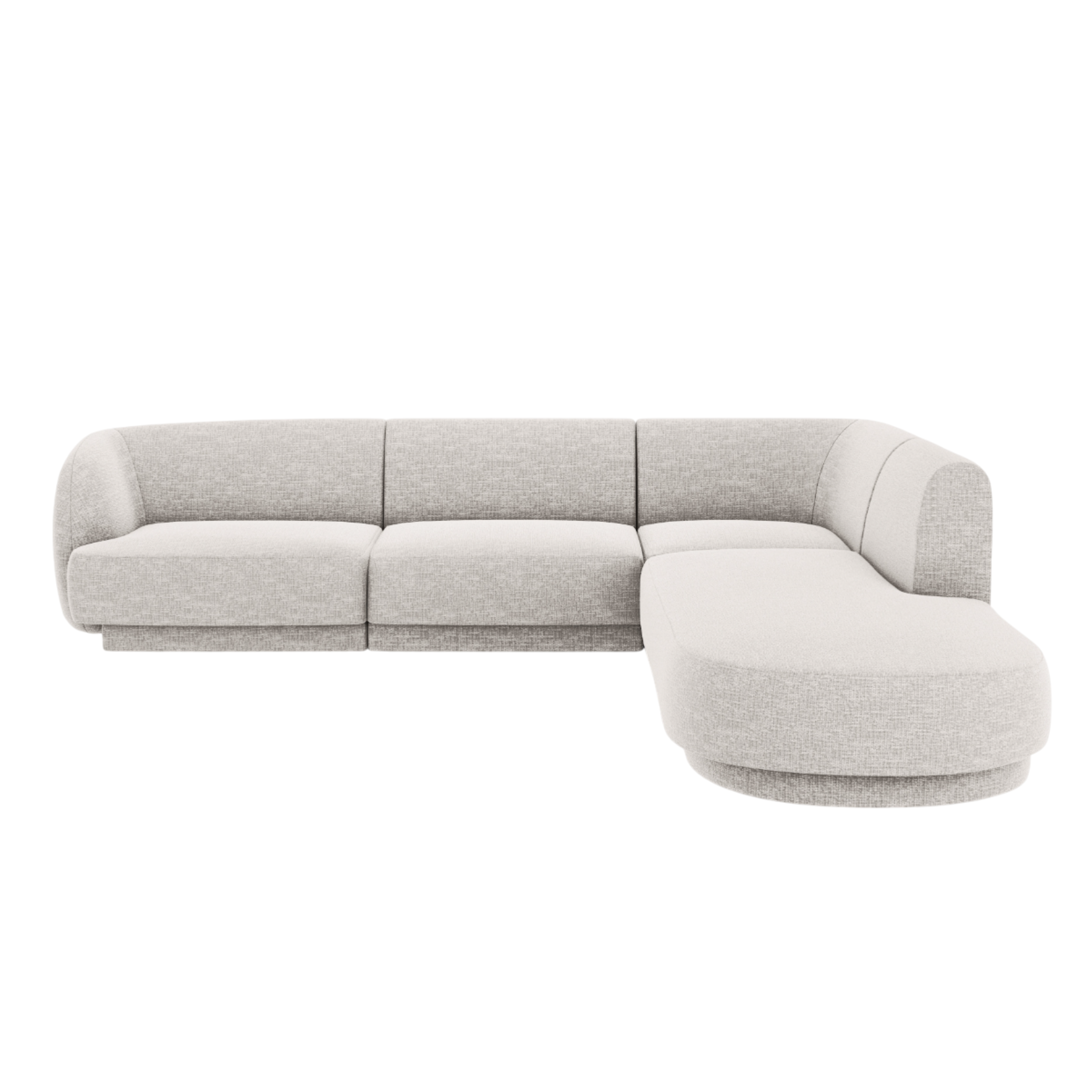Right-facing corner sofa for 6 people MILEY gray chenille