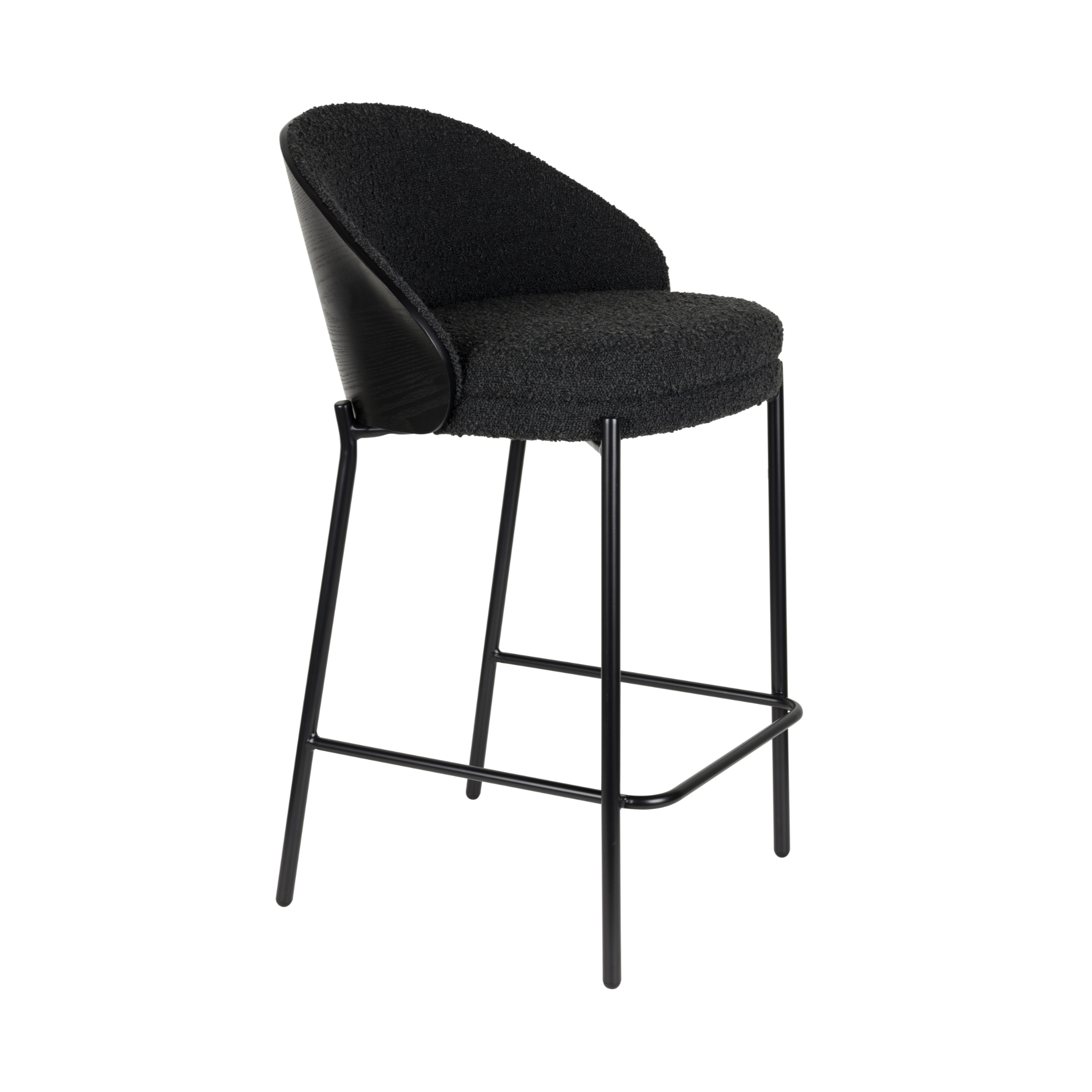 Barová stolička RODIN čierna s čiernym podstavcom