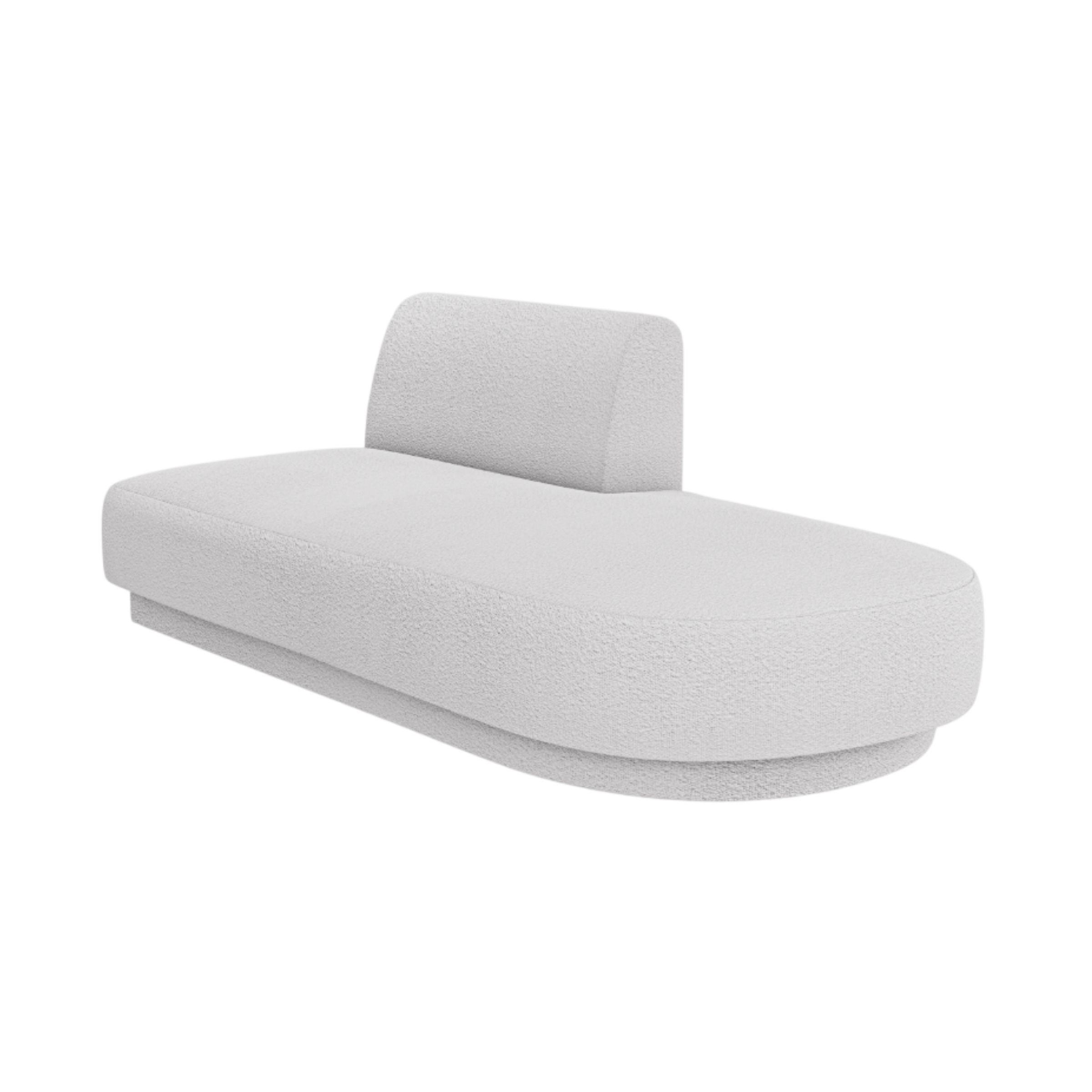 Right-facing 2-seater chaise longue MILEY light gray boucle