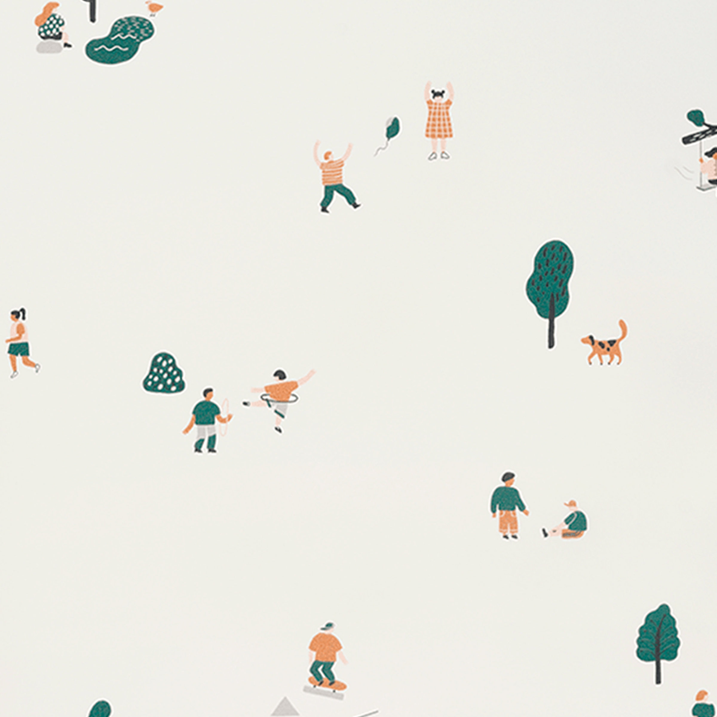 THE PARK wallpaper in broken white