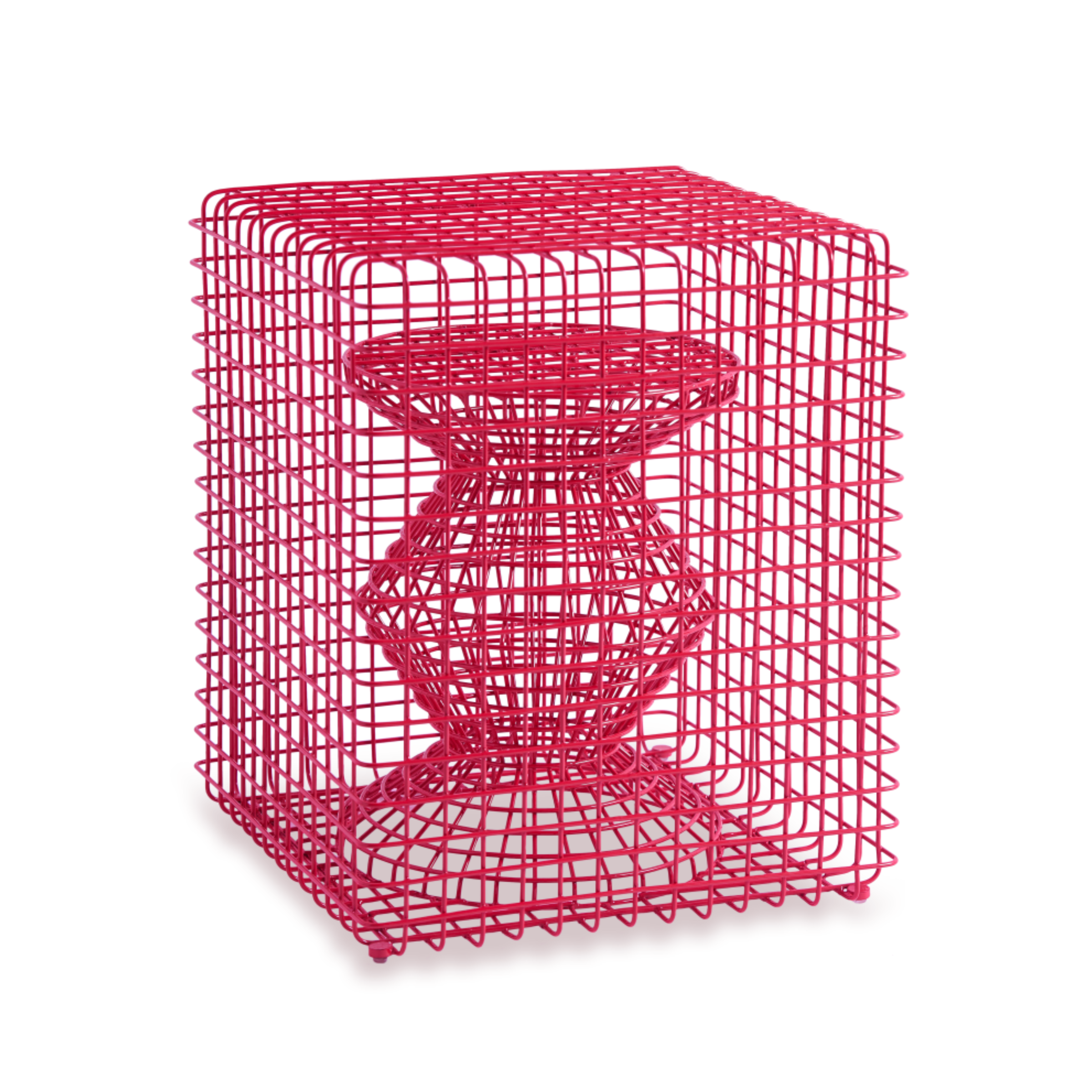 Dekoračná stolička ZIG ZAG WIRE ružová