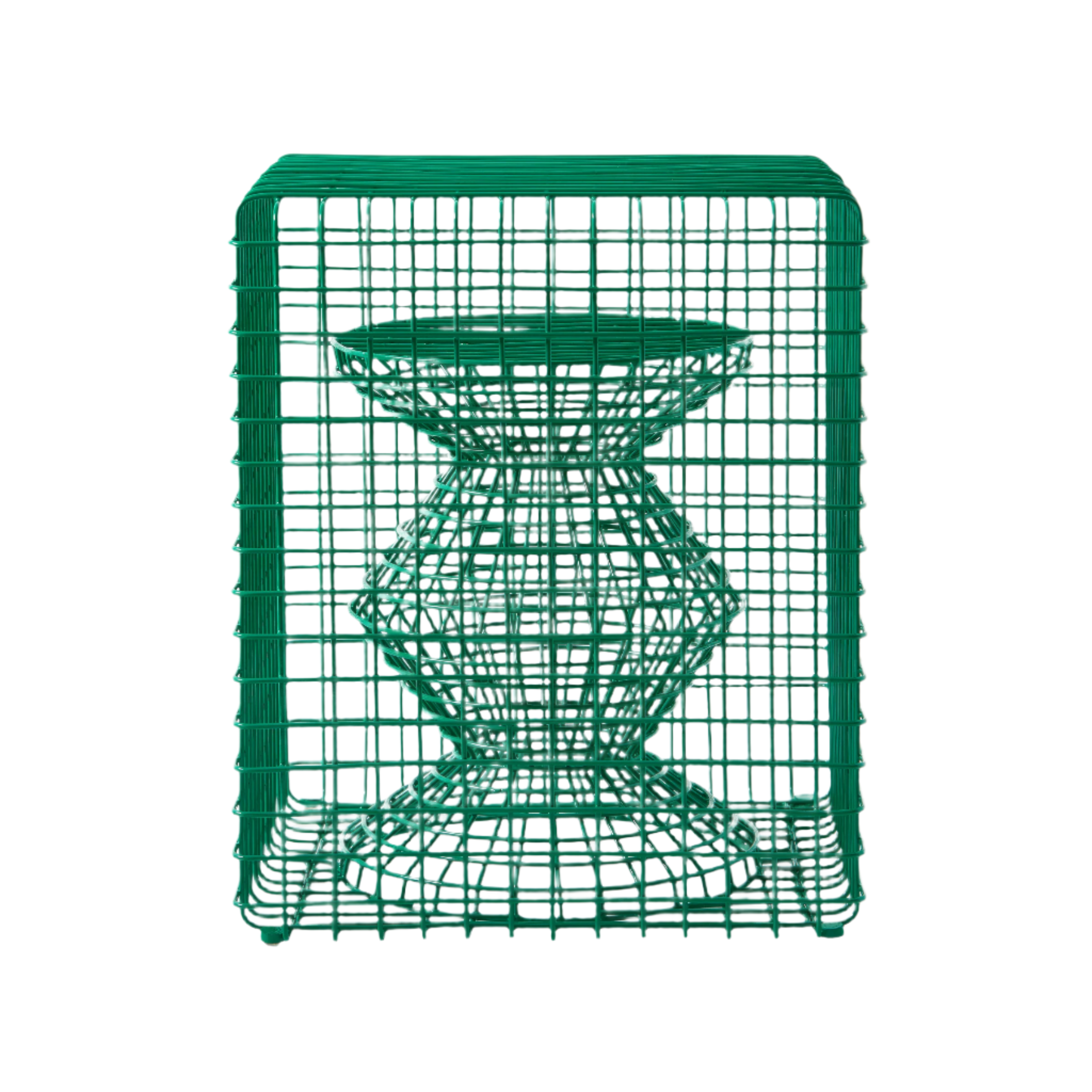 ZIG ZAG WIRE decorative stool green