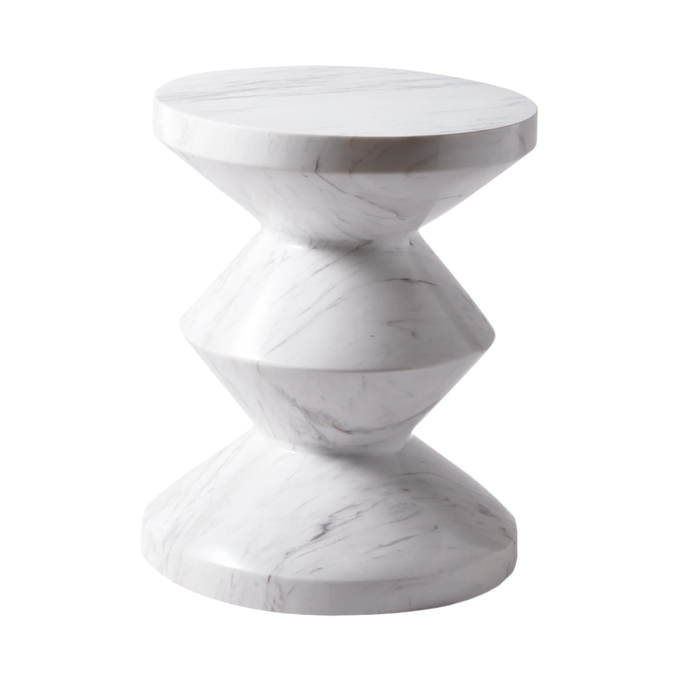 Stolička ZIG ZAG biely mramor