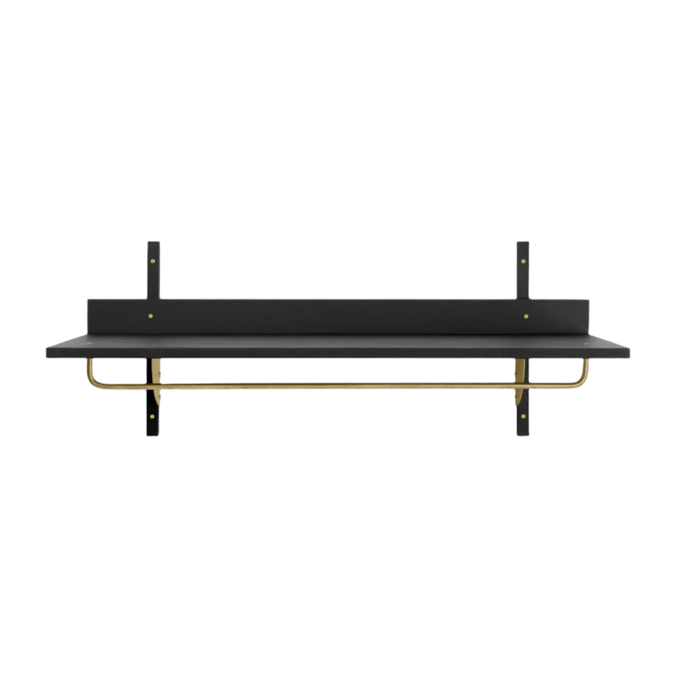 SECTOR RACK SHELF black ash veneer with brass finish