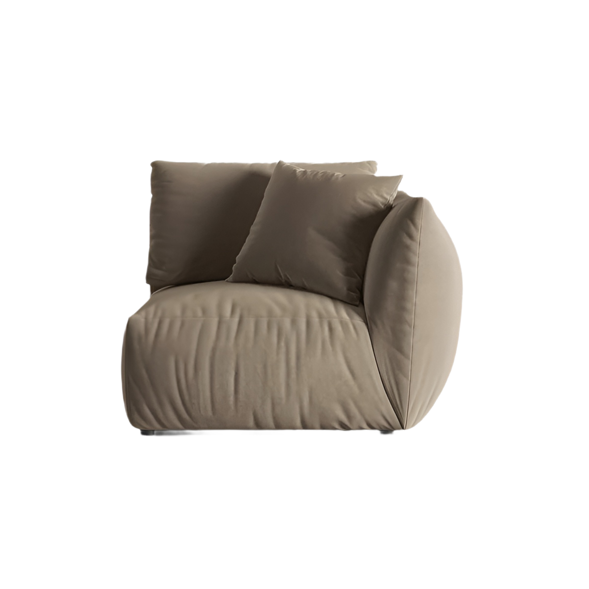 CHRIS velvet modular sofa - right-side element light brown