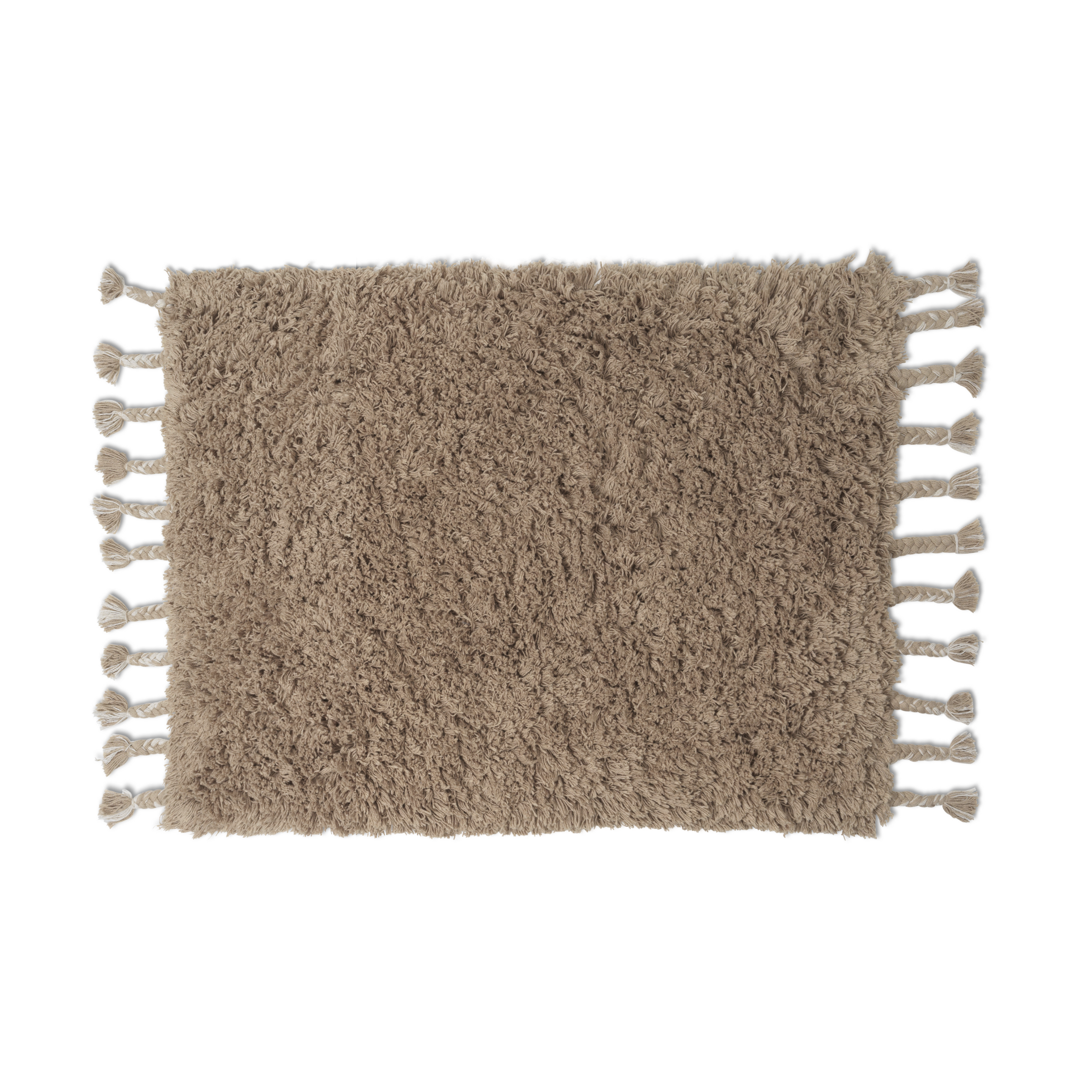 AMASS WHITE PEPPER bathroom rug sandy with long pile