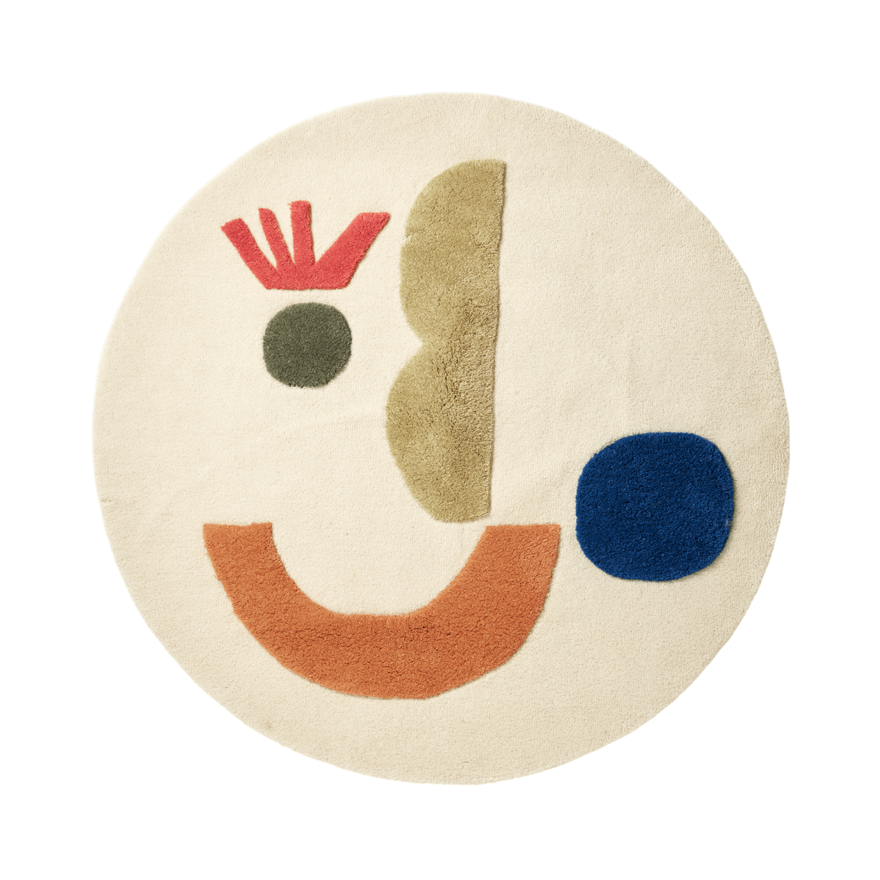 Beige round children's rug PANTO