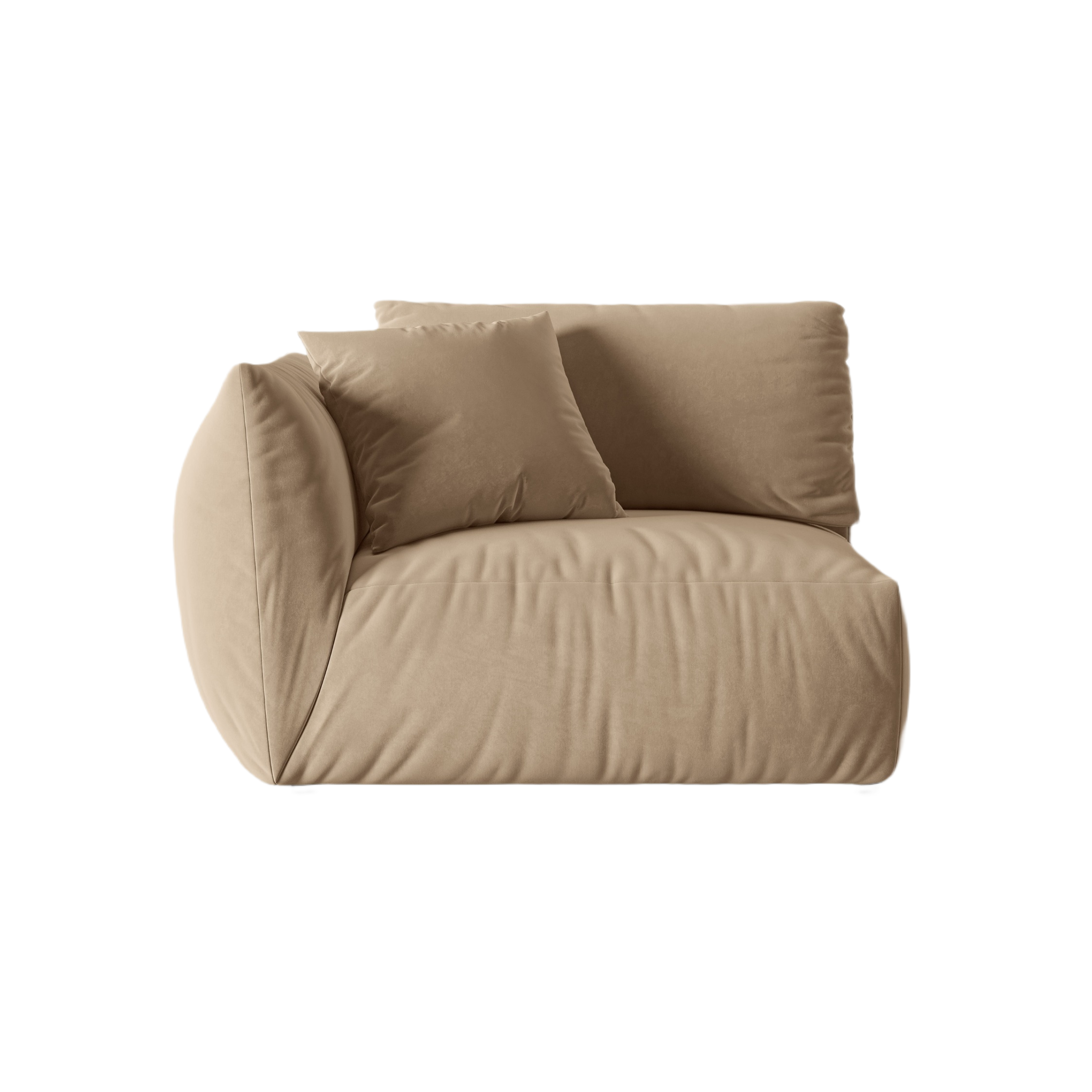 CHRIS velvet modular sofa - wide left element in sand