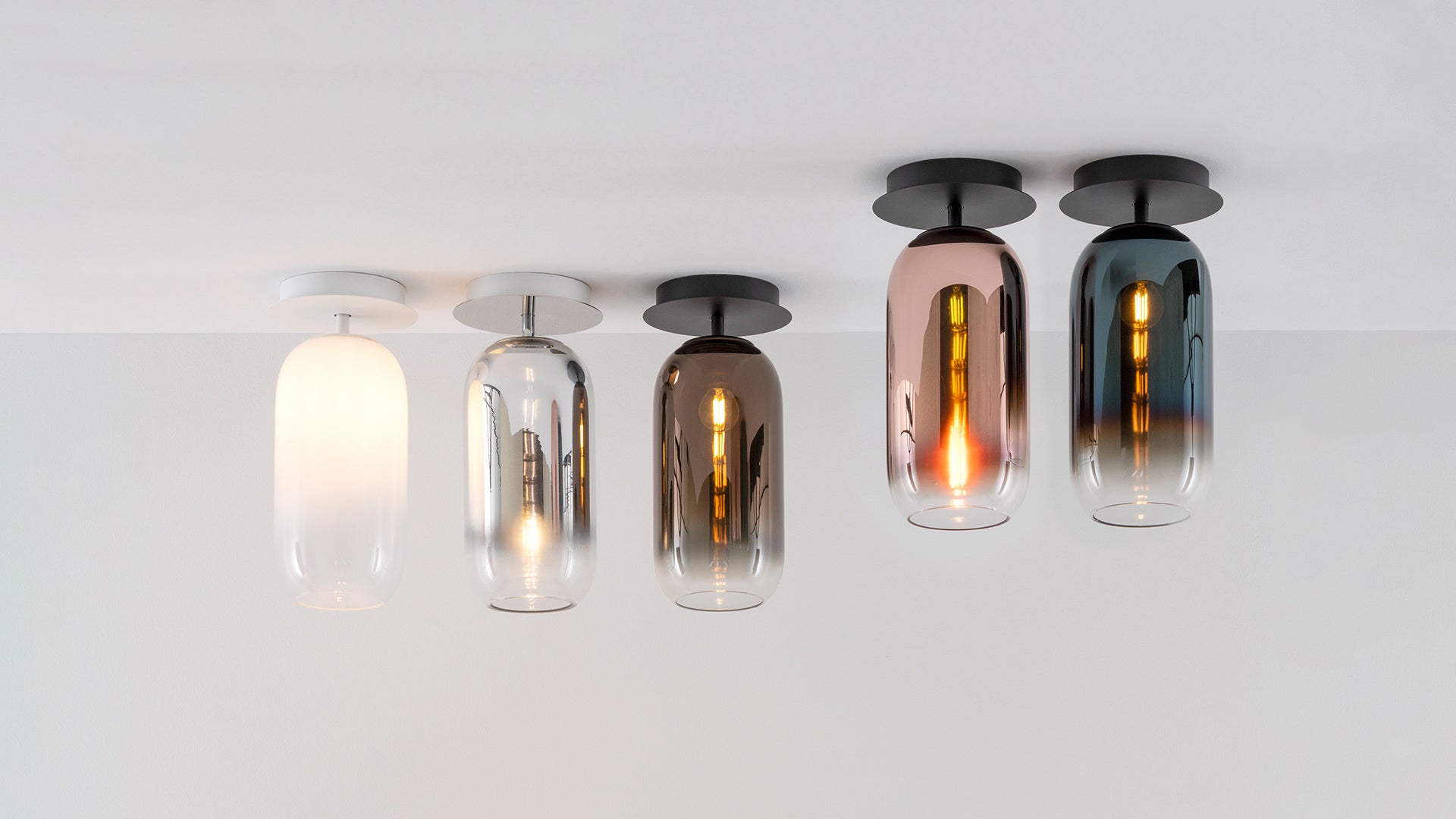 Ceiling lamp GOPLE copper with black finish