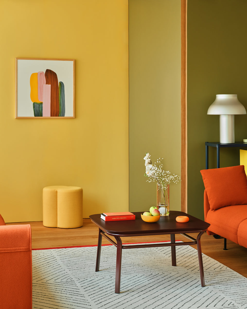 Kávový stolík GRACE dyha s kovovou základňou