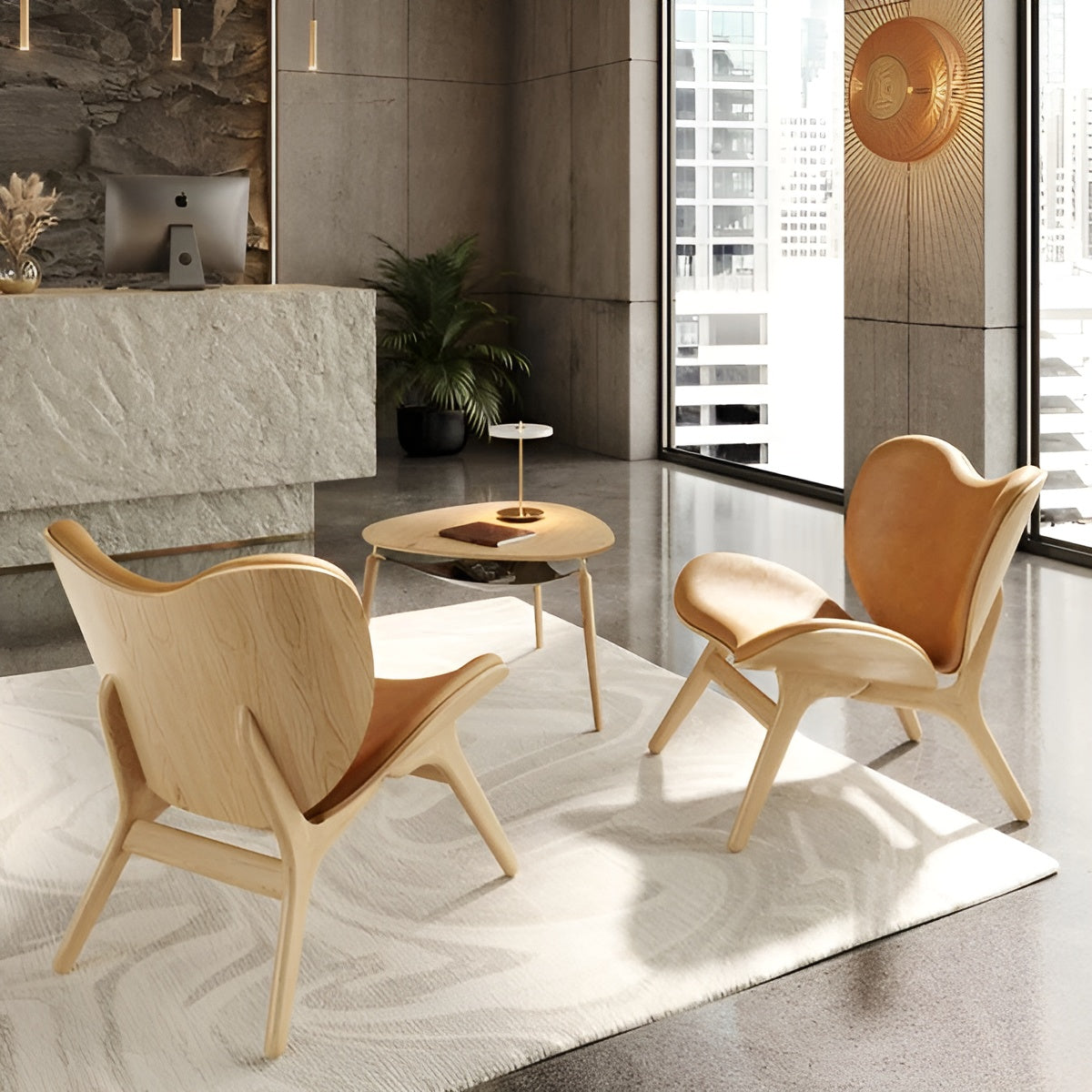 Kávový stolík HANG OUT dub so striebornými podperami