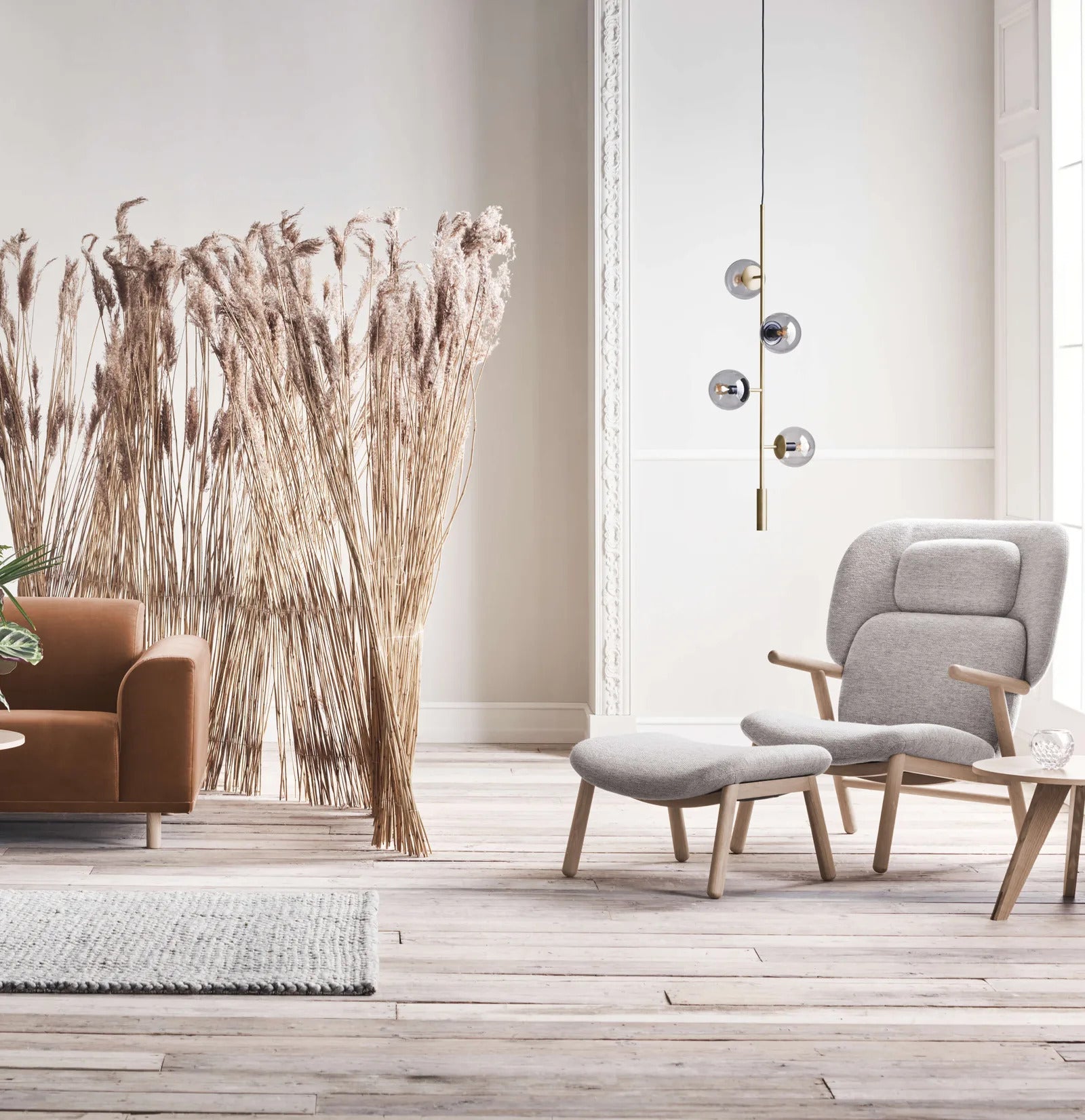 Kreslo s vysokým operadlom COSH základňa z bieleného dubového dreva