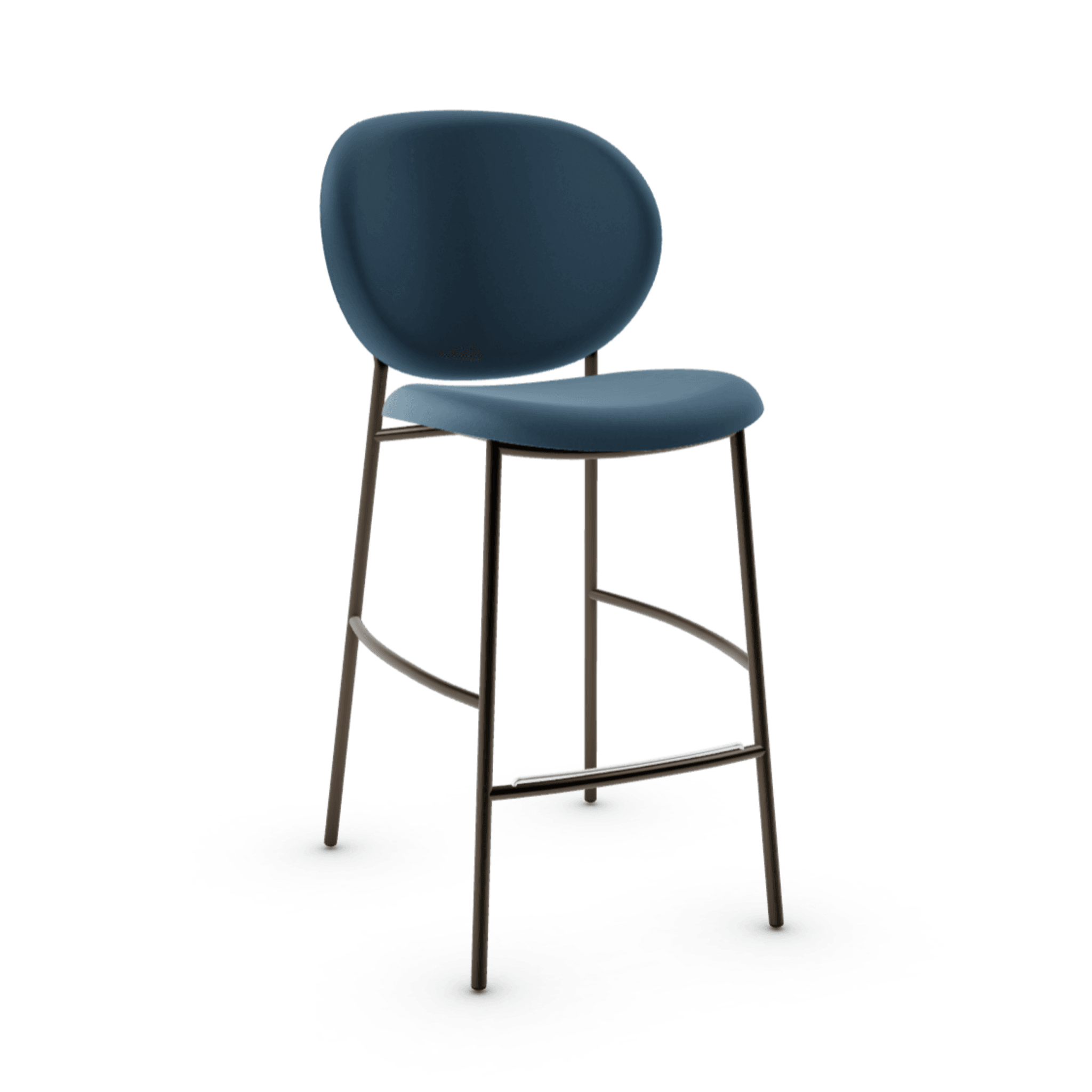 Hoker aksamitny INÈS niebieski Calligaris matowy brąz Eye on Design