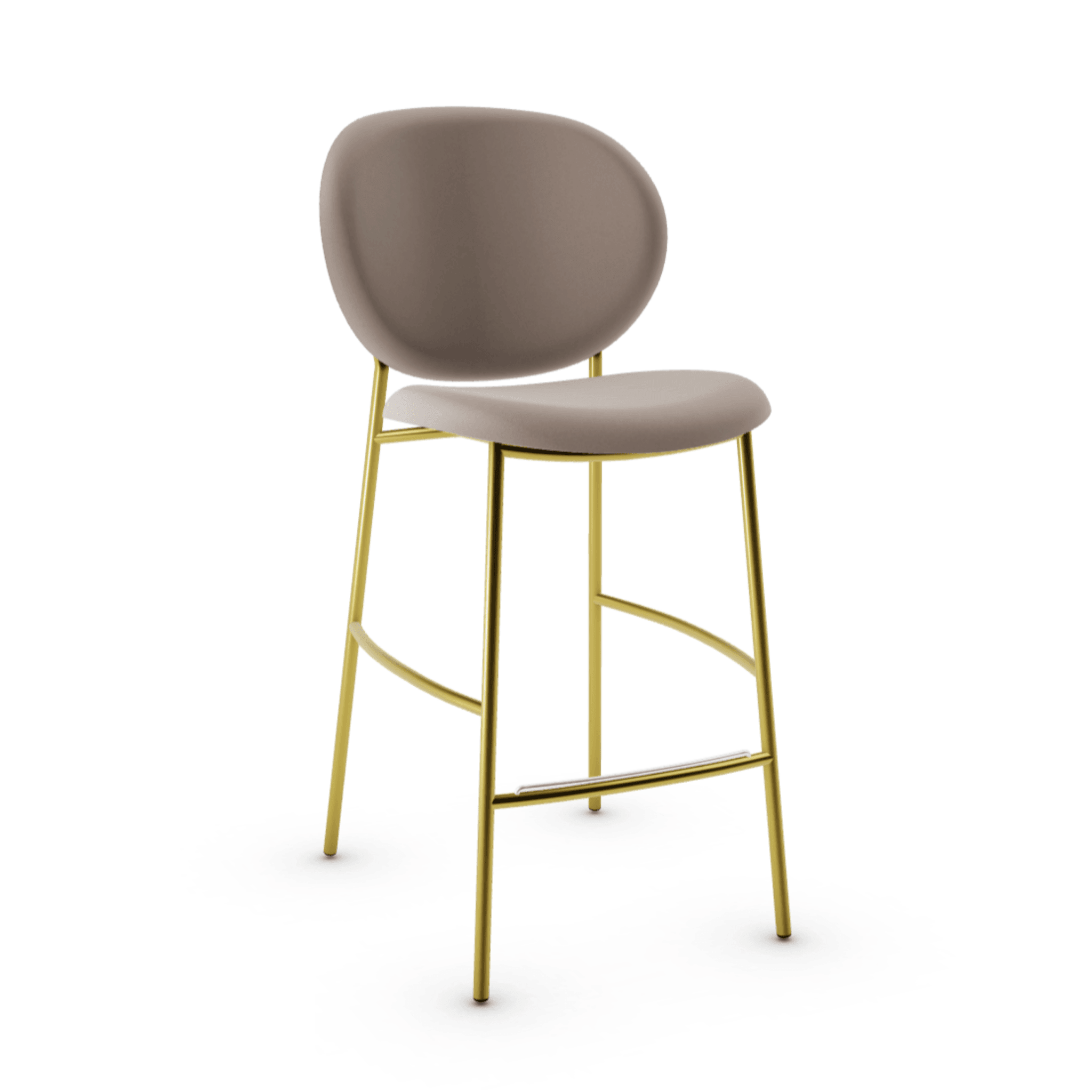 Hoker aksamitny INÈS piaskowy Calligaris polerowany mosiądz Eye on Design