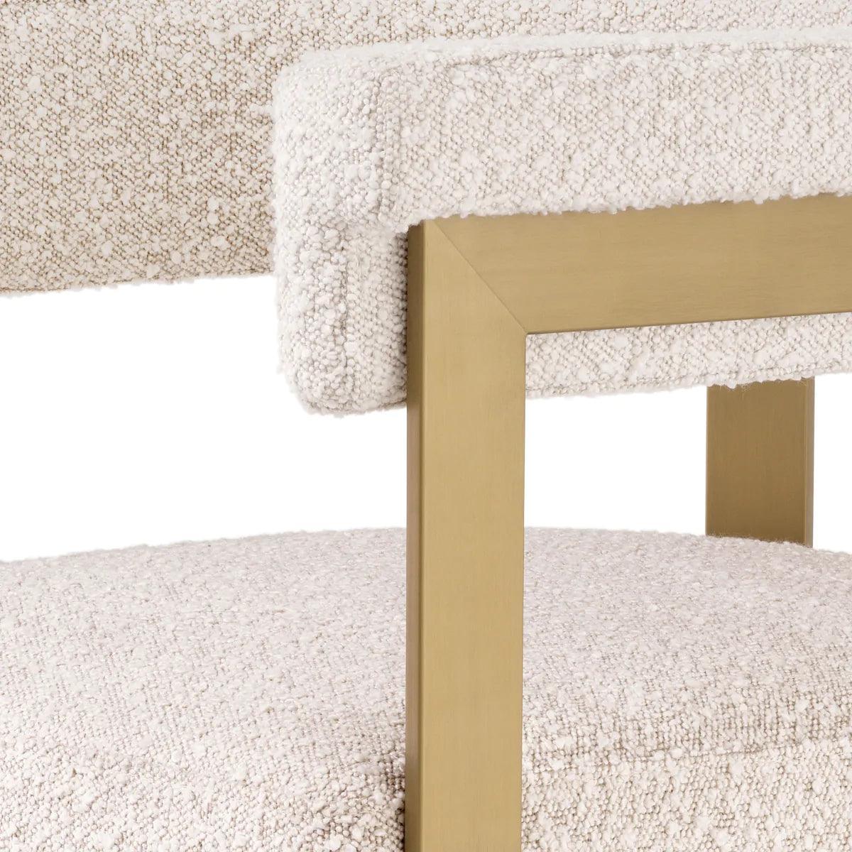 Hoker w tkaninie boucle CLUBHOUSE kremowy Eichholtz Eye on Design