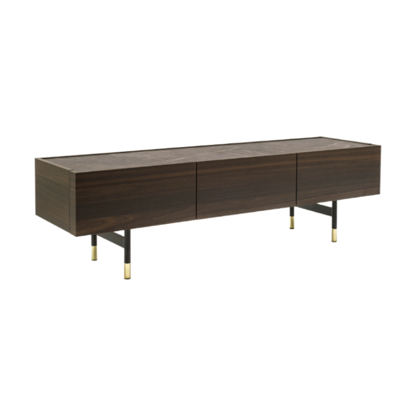 HORIZON TV Cabinet dark wood with brown top