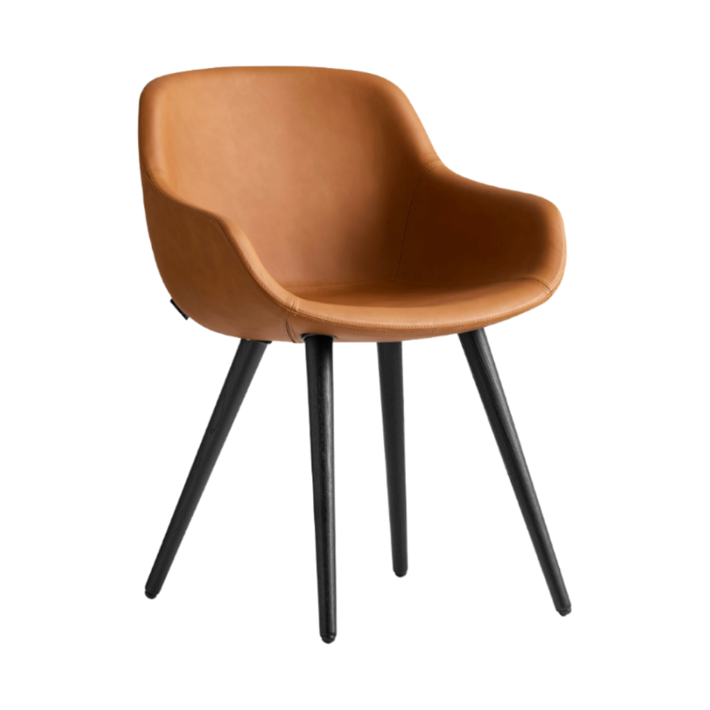 Čalúnená stolička IGLOO s čiernym dreveným podstavcom