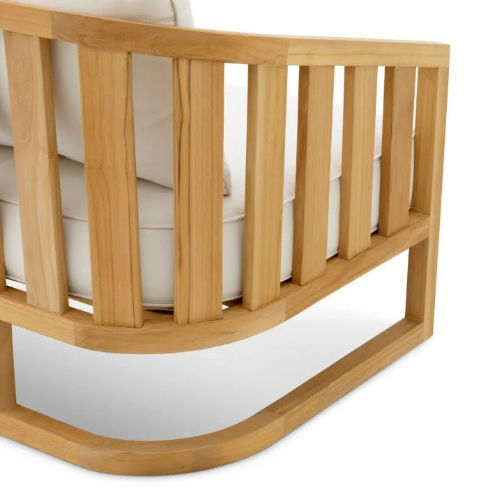 Záhradné kreslo ARUBA krémové s drevenou základňou