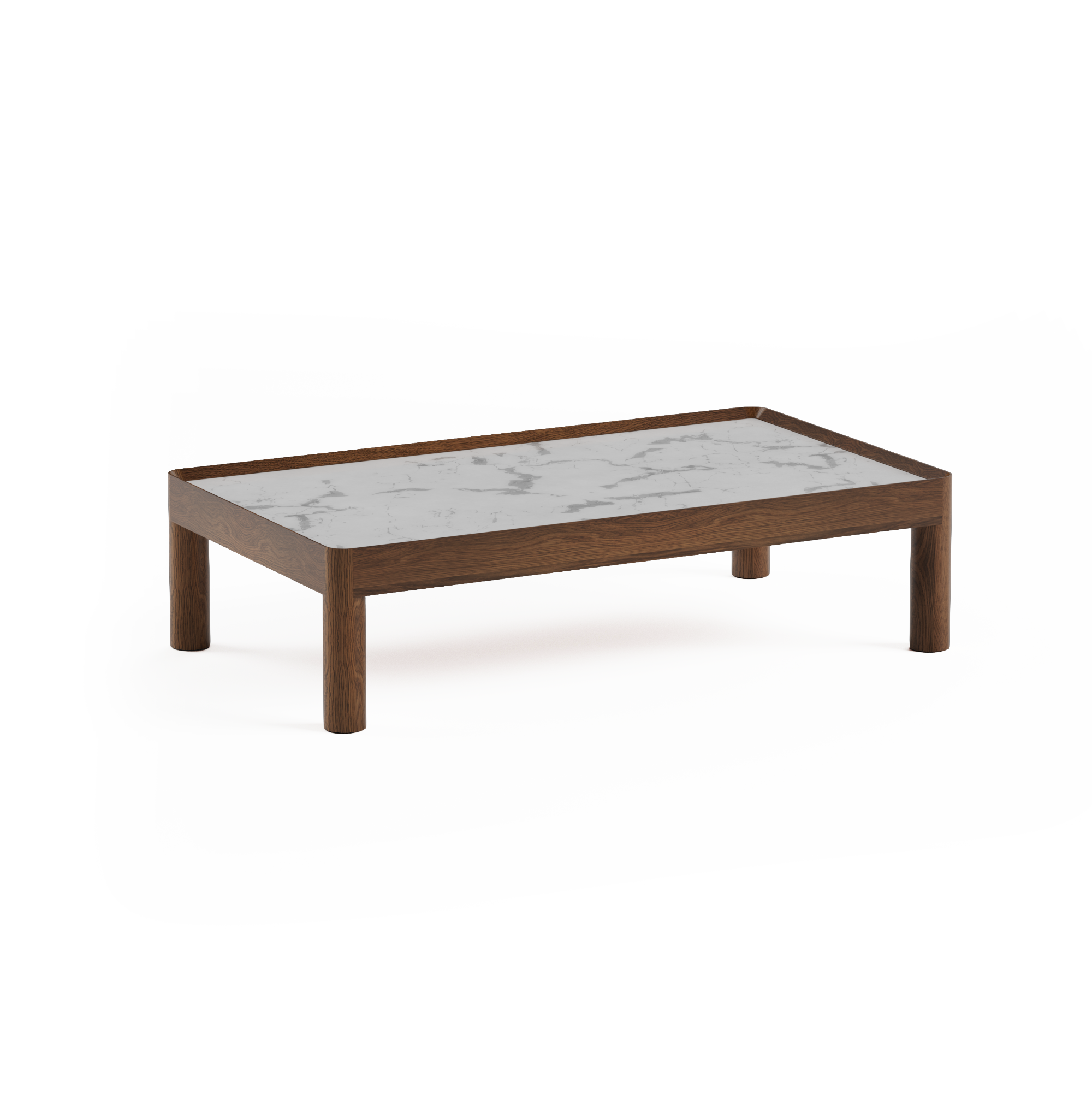 INSET LOW Coffee Table dark oak wood