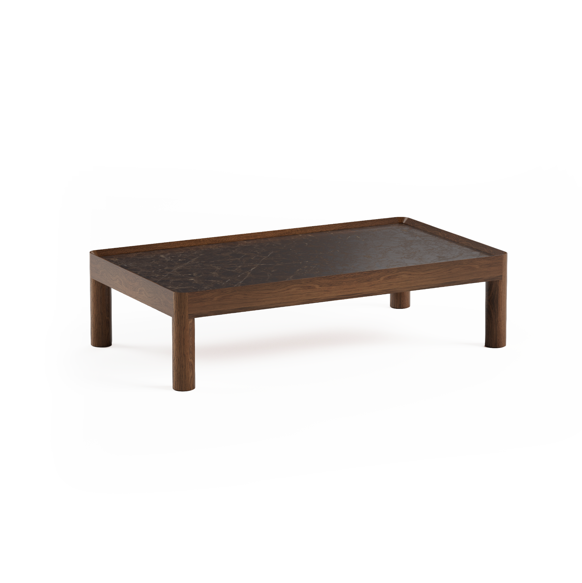 INSET LOW Coffee Table dark oak wood