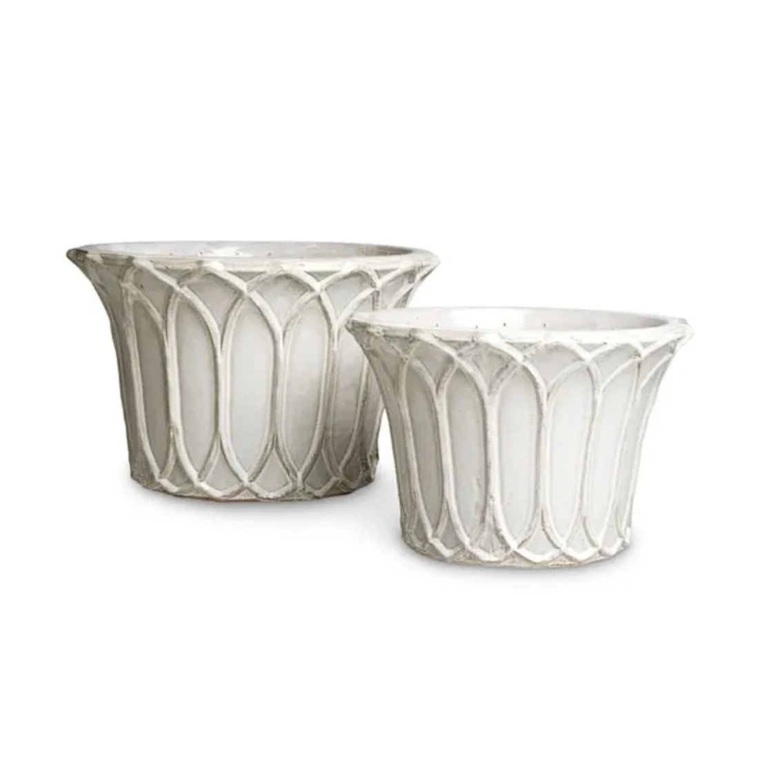 IVERSON Outdoor Planter Set Light Gray Ceramic
