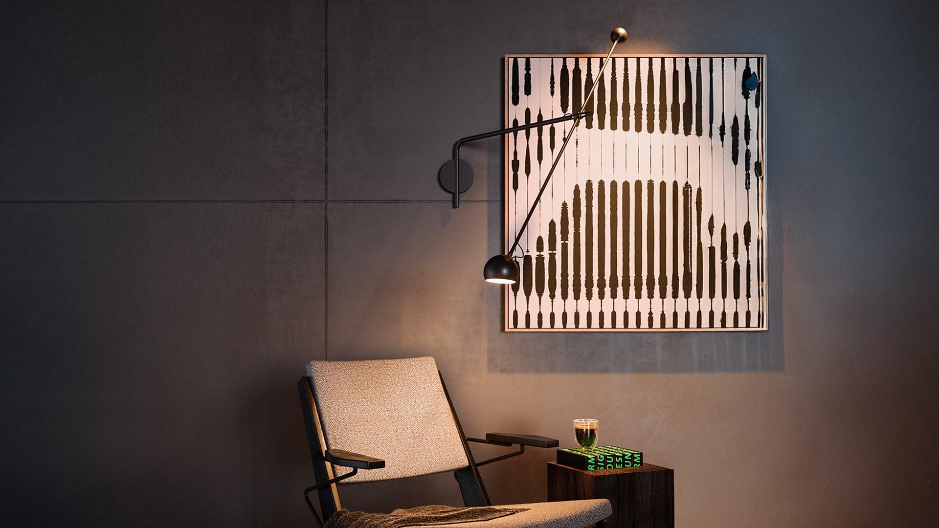 Nástenná lampa s nastaviteľným ramienkom IXA L antracitová