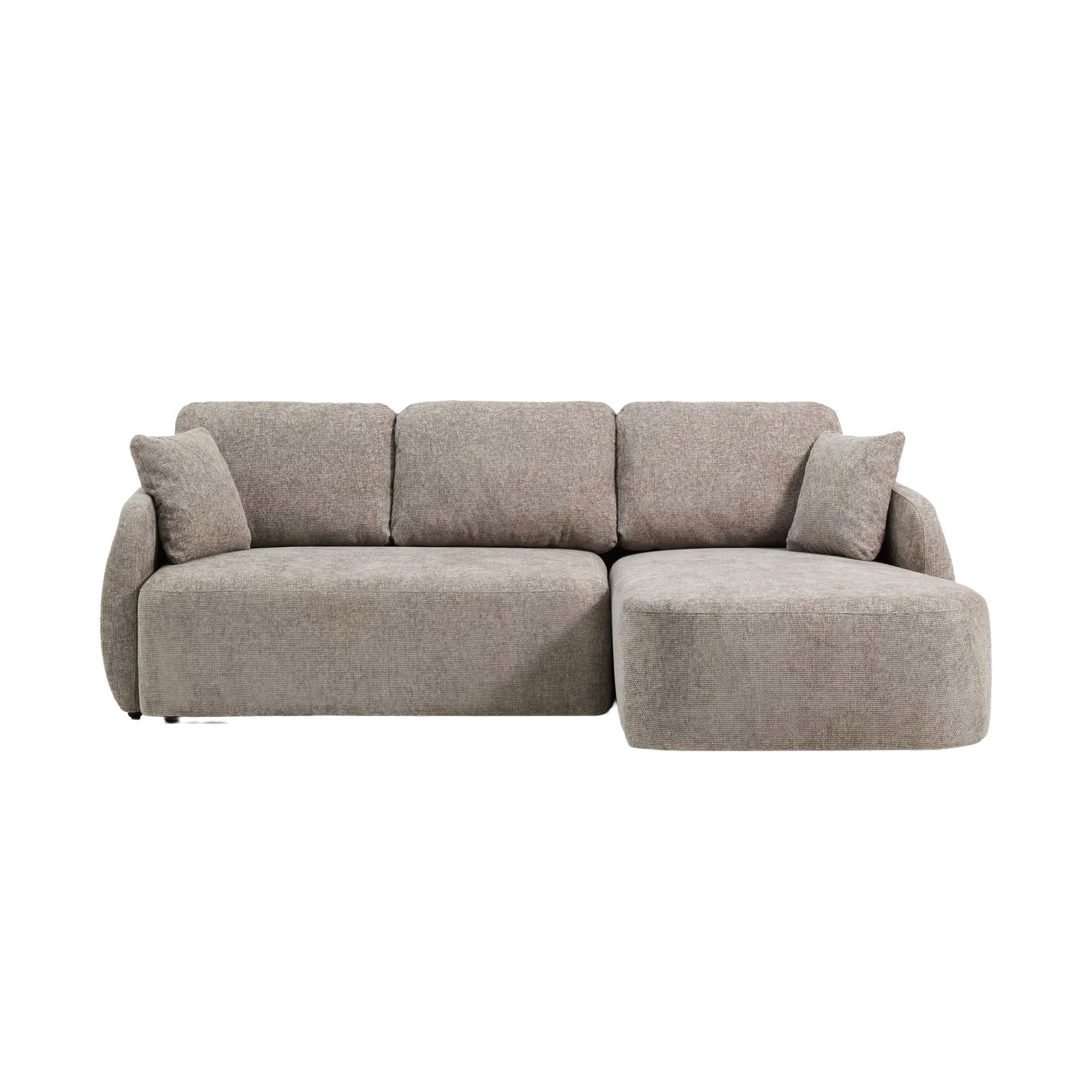 Right-facing 3-seater sofa bed LAIRA taupe