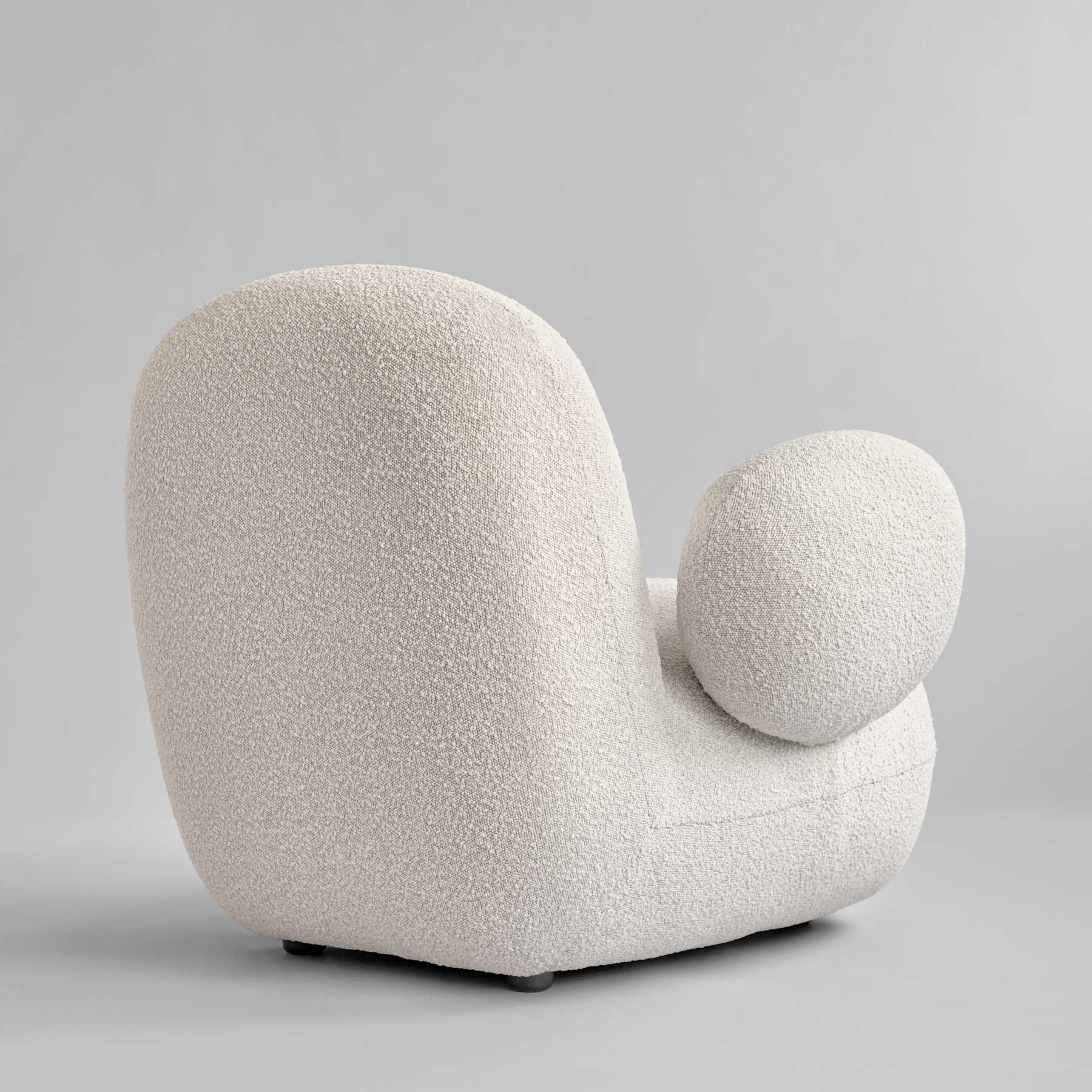 TOE FLAT armchair white bouclé