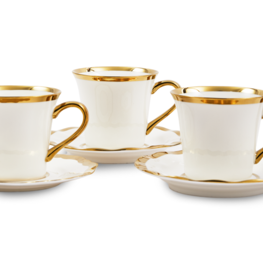 GOLDEN FINDS porcelain coffee cup set