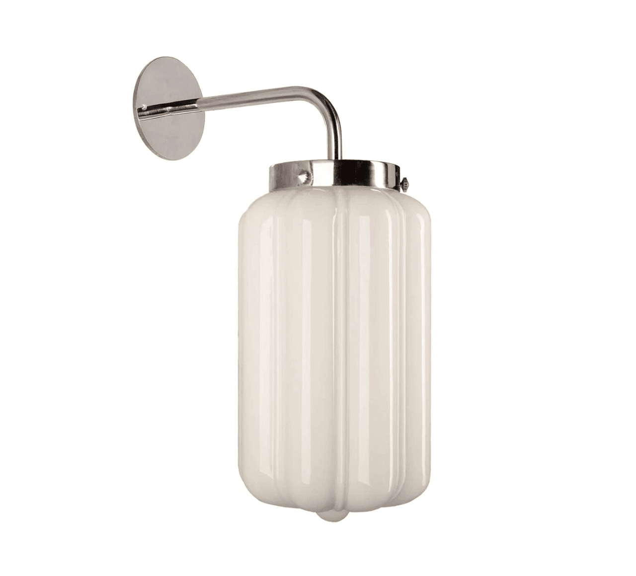 Kinkiet DECO nikiel Embassy Interiors opalowy płaskie Eye on Design