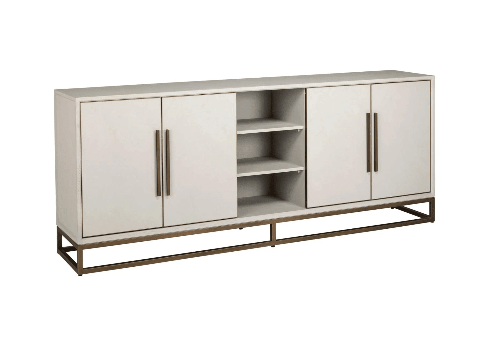 Komoda 4-drzwiowa WHITEBONE mosiężny Richmond Interiors Eye on Design