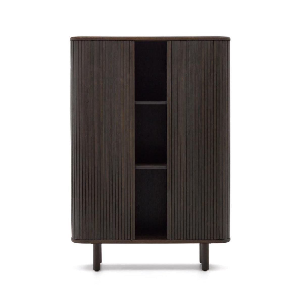 Komoda wysoka MAILEN ciemnobrązowa okleina jesionowa La Forma Eye on Design