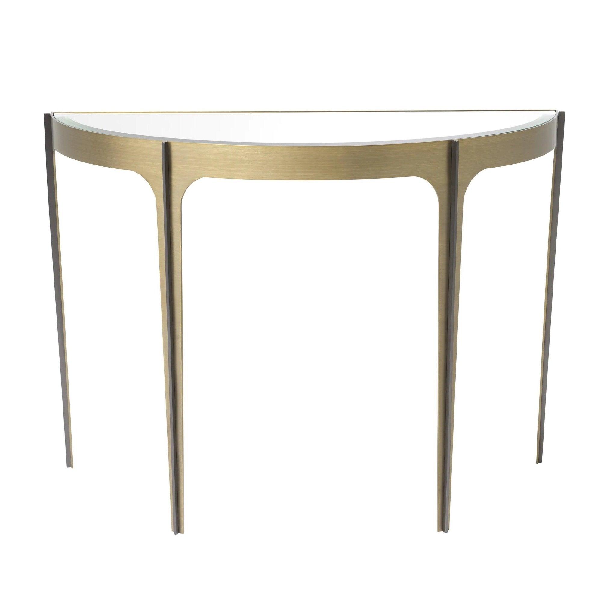 Konsola ARTEMISA szklany blat z mosiężną podstawą Eichholtz Eye on Design