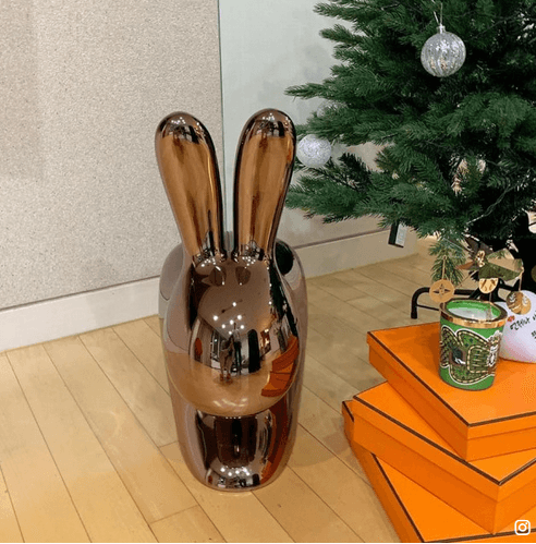 Krzesełko BABY RABBIT METALLIC miedziany Qeeboo Eye on Design