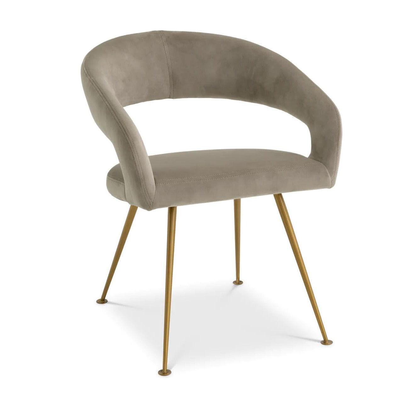 Krzesło aksamitne BRAVO beżowy Eichholtz Eye on Design