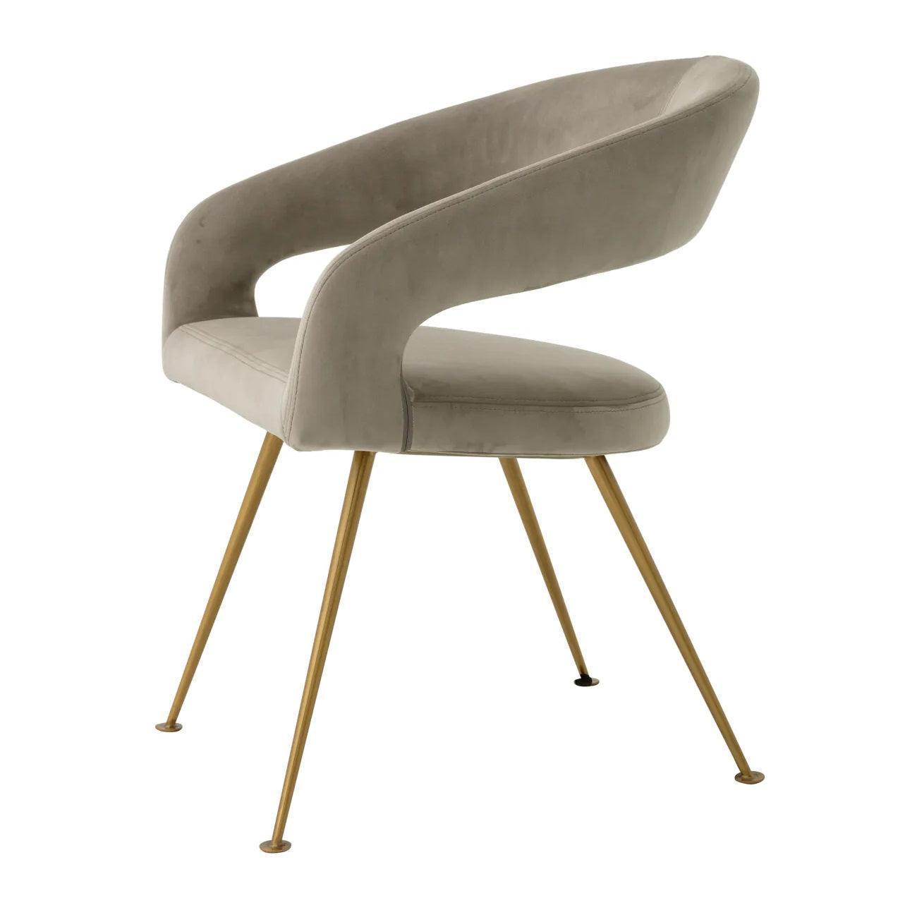 Krzesło aksamitne BRAVO beżowy Eichholtz Eye on Design