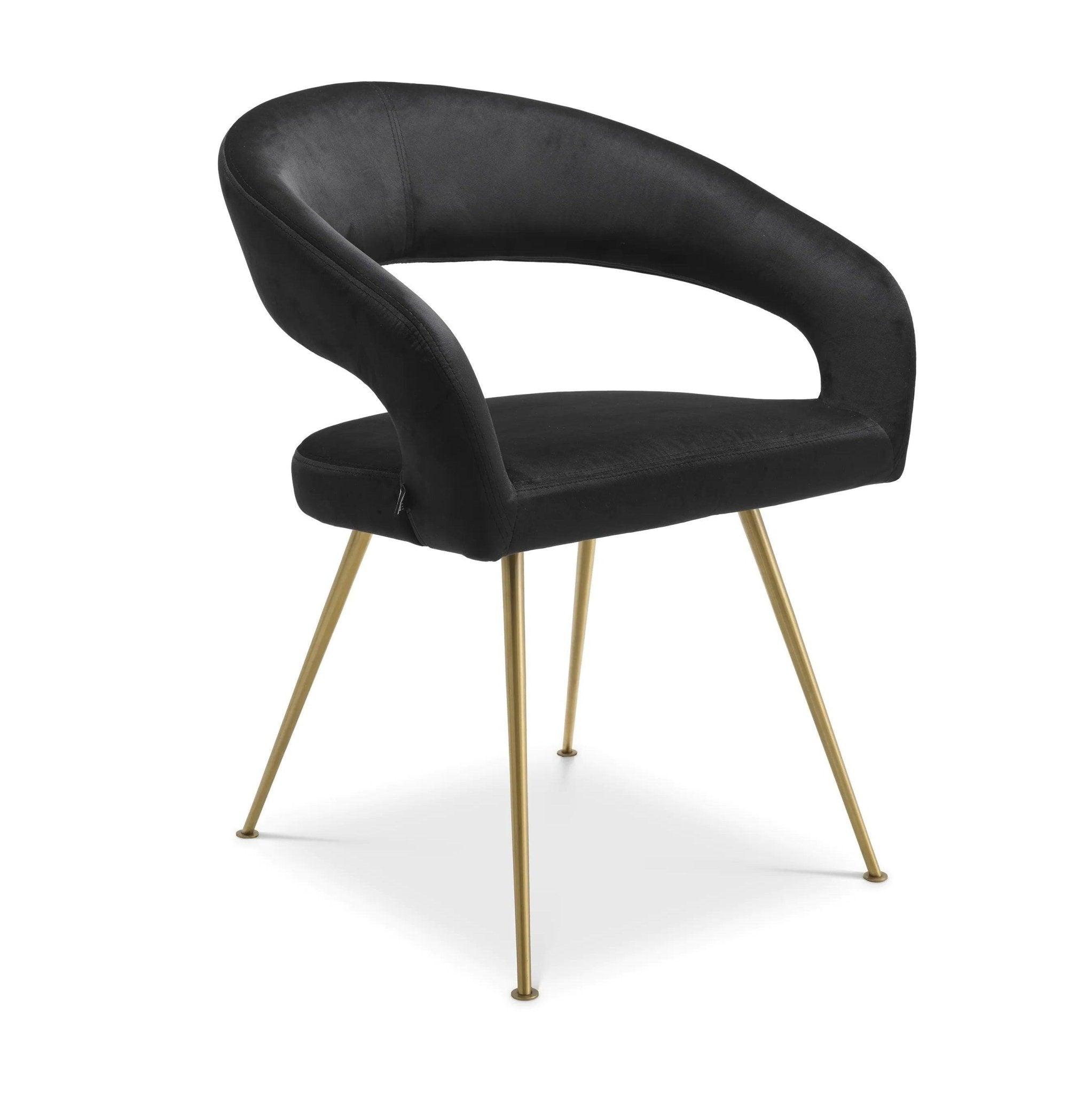 Krzesło aksamitne BRAVO czarny Eichholtz Eye on Design