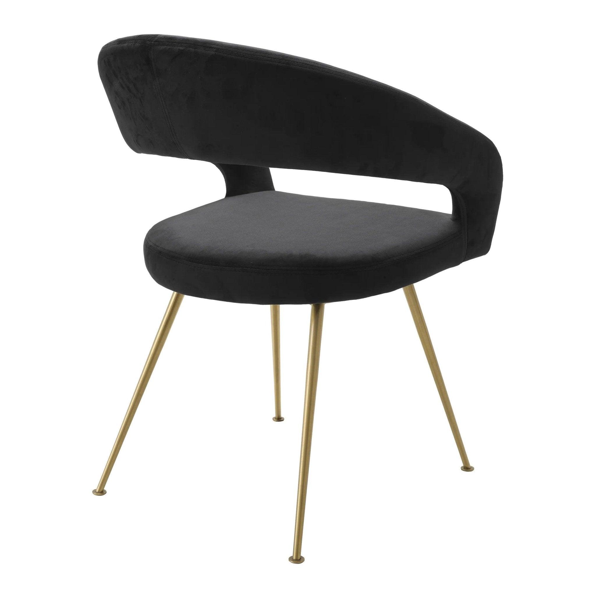 Krzesło aksamitne BRAVO czarny Eichholtz Eye on Design