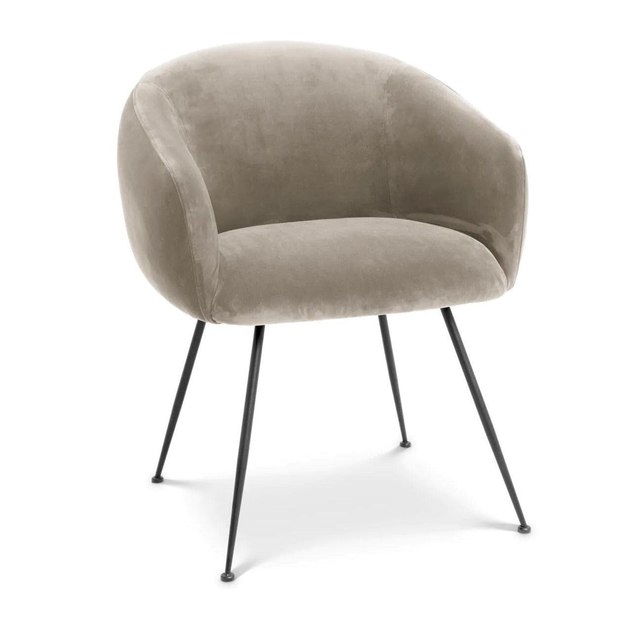 Krzesło aksamitne ELBURY beżowy Eichholtz Eye on Design