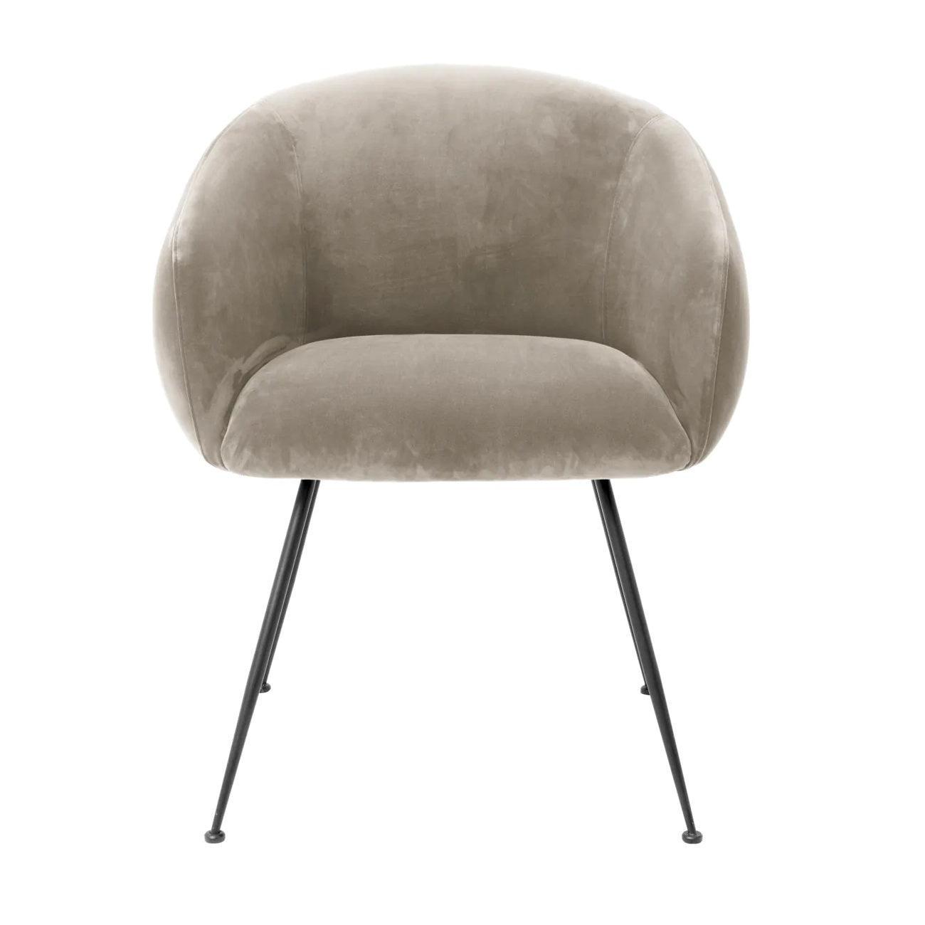 Krzesło aksamitne ELBURY beżowy Eichholtz Eye on Design